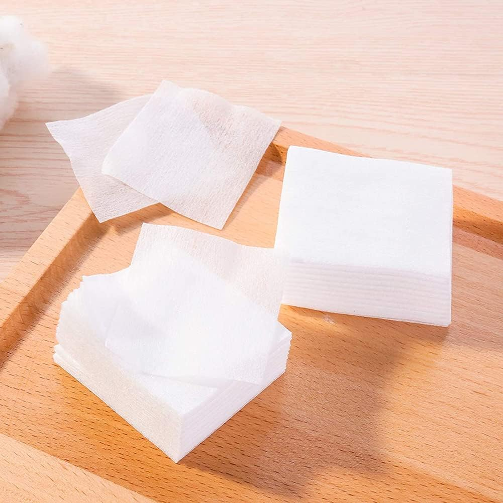 AKOAK 450 Pcs Manicure Removal Cleaning Tape Nonwoven Glue Cleaning Pad Nail Polish Cleaning Rags Pure Natural Cotton Fiber Eyelash Extension Accessories