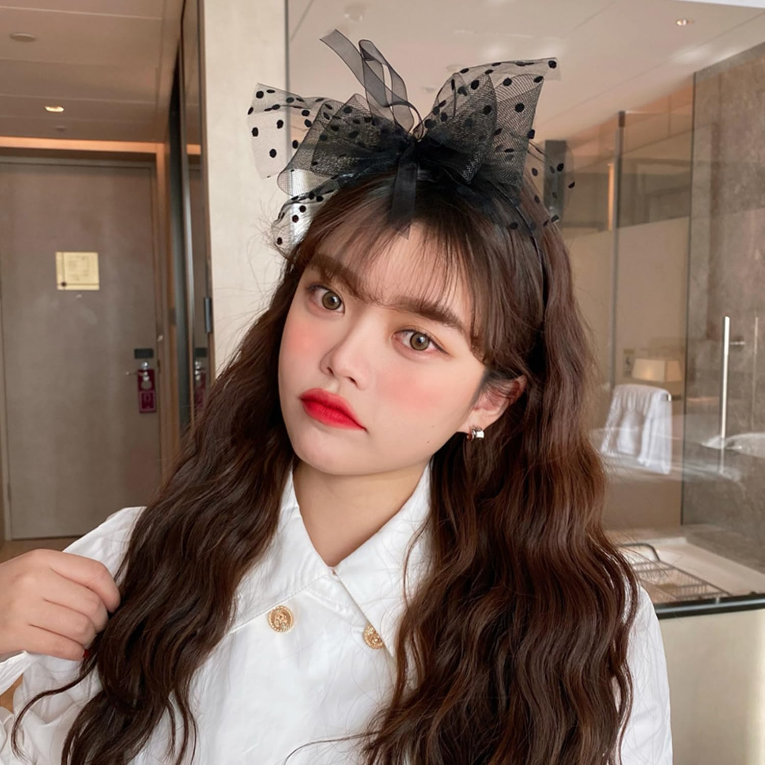 1 Piece Bow Headband and 1 Piece Hair Ring, Elee Lace Hair Accessories, Retro Headdress, Clothing Accessories image number 3