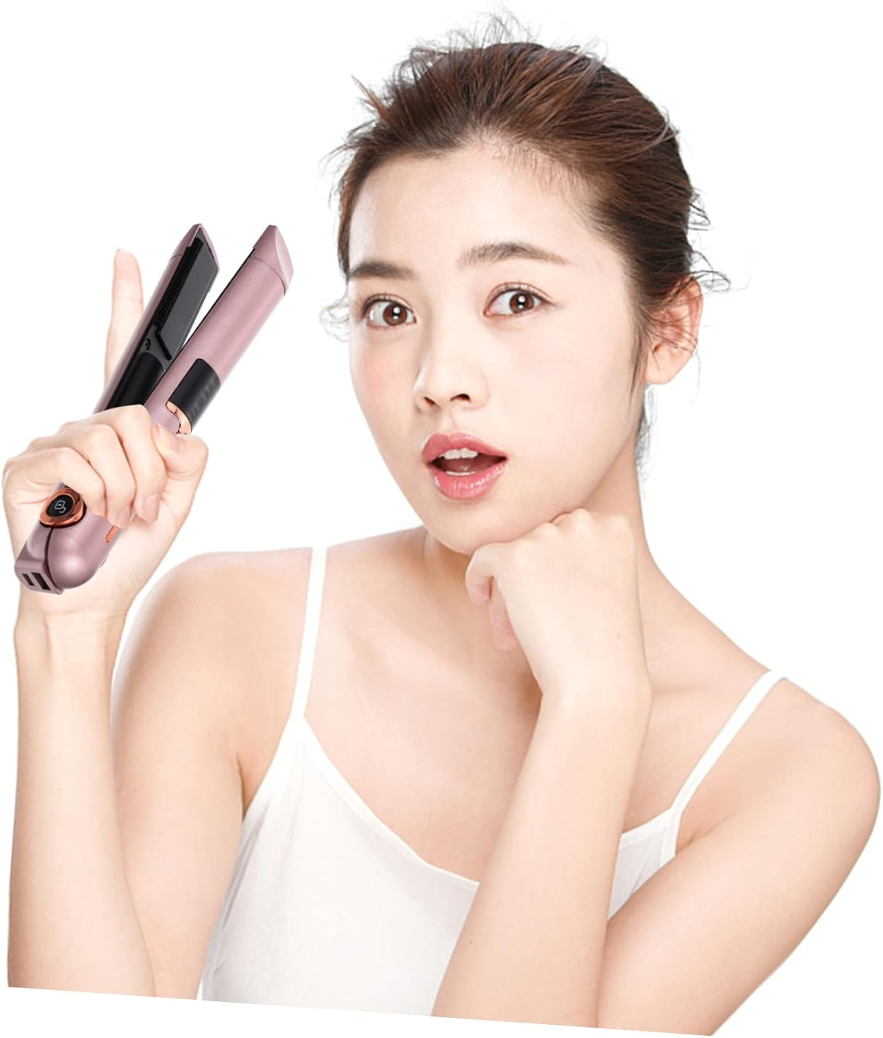 Gatuida Travel-Sized Hair Straightener Curling Iron Styling Wand Ergonomic Design Portable Heat Settings image number 3