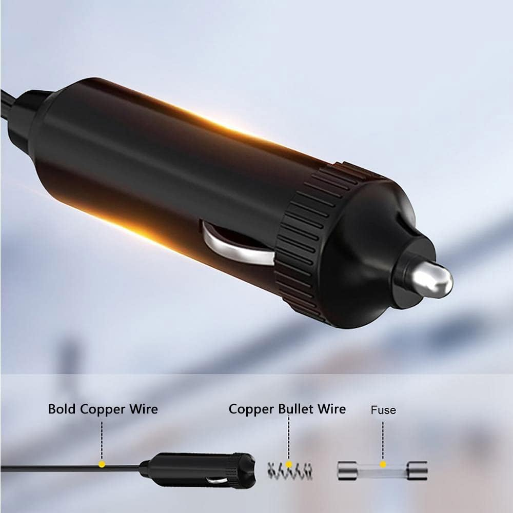 Baceyong 12V/24V Portable 2-In-1 Mini Car Heater Fan Defroster, Cigarette Lighter 360&deg; Adjustable Car Warmer, Black/Yellow/Red image number 1