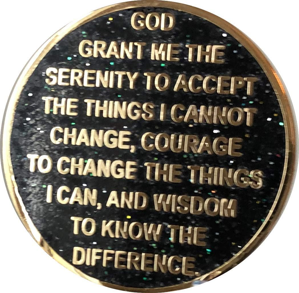 4 Year AA Medallion Reflex Black Glitter Gold Plated Color Chip IV image number 4