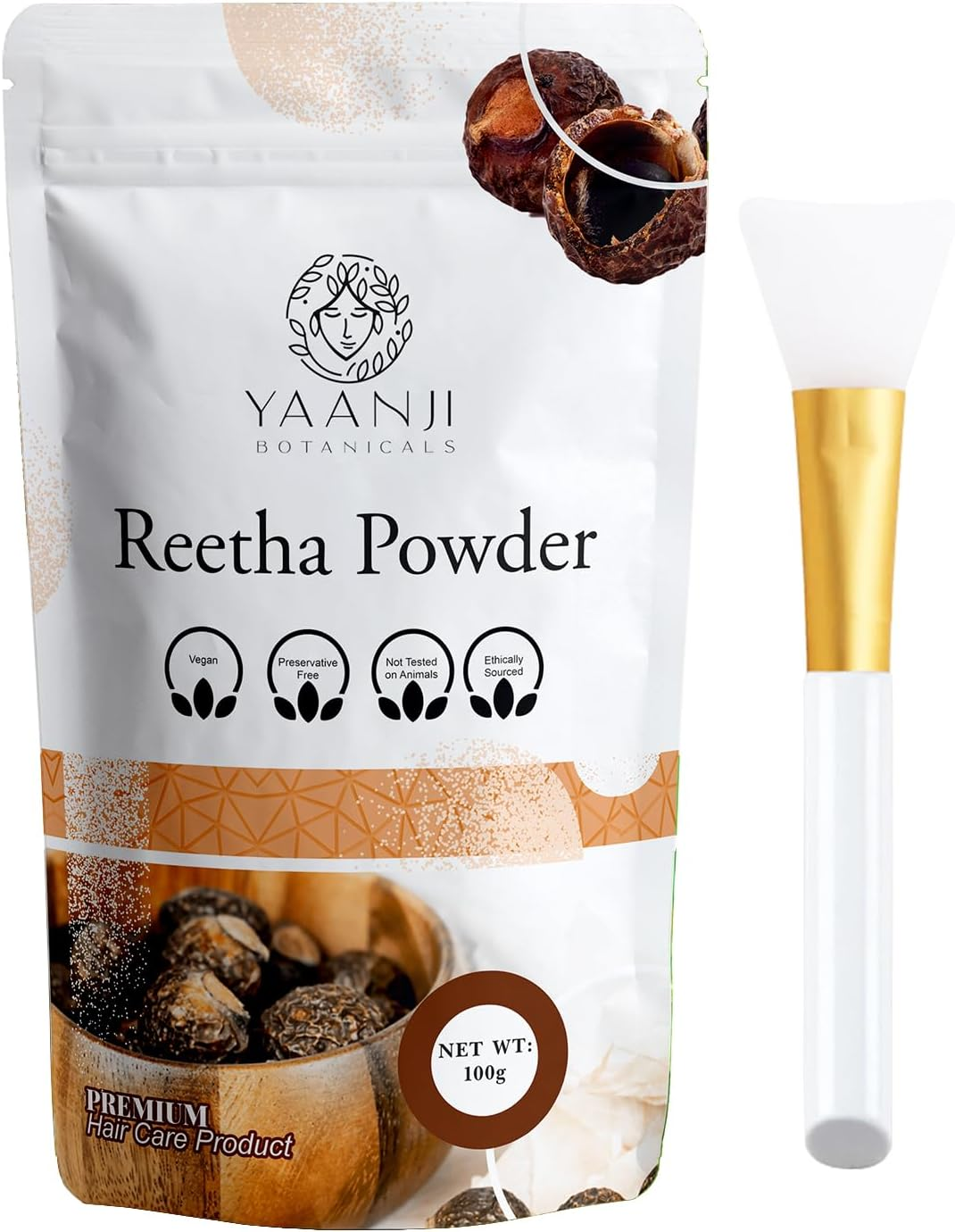 Yaanji Botanicals Reetha Powder for Hair 100G | Natural Soapnut | Ideal for Face and Skin | Skin Cleansing & Hair Care | Aritha Powder | Herbal Hair Mask | Boondi Kottai Powder for Face image number 5