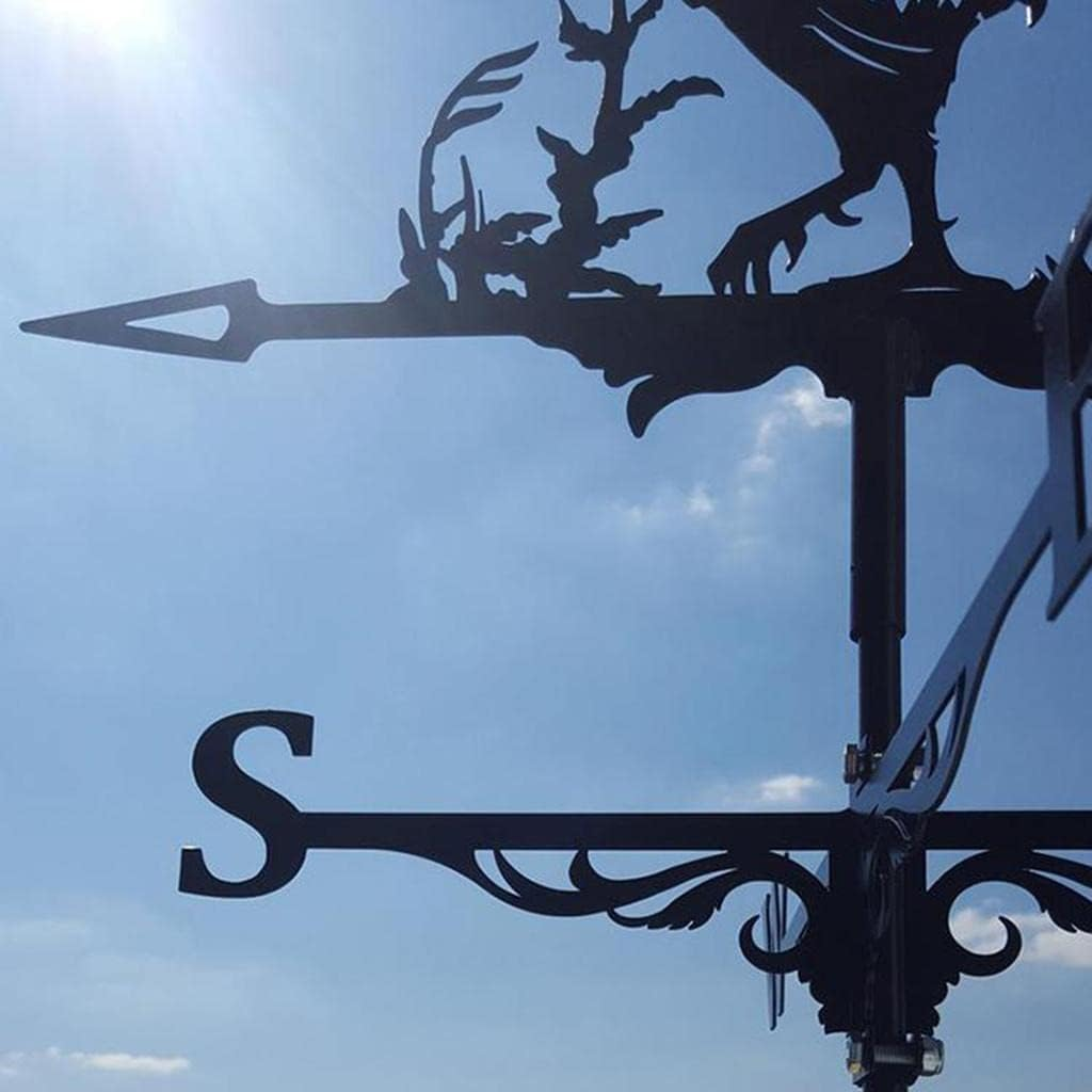 Blesiya Metal Rooster Weathervane Roof Mount Weather Vane Outdoor Farm Barn Ornament image number 3
