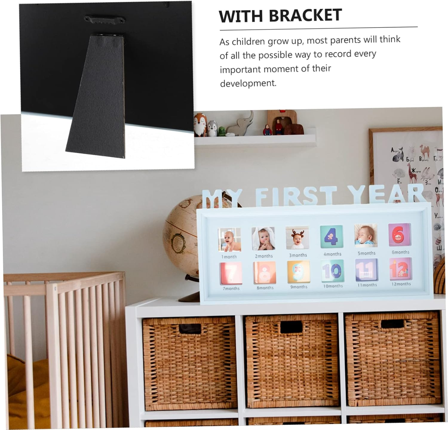 Month Photo Frame Modern Minimalist Boy Girl Picture Holder for Growth Memories Displays Photos for Nursery Decoration image number 5