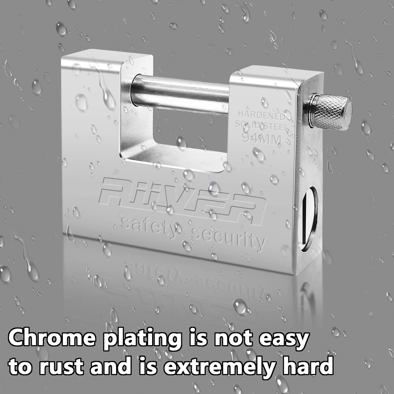 WAIZHIUA Heavy Duty Padlock 1Kg Hardened Solid Steel Hardware Monoblock Lock Security Lock with 4 Keys for Garage Warehouse Shipping Container Lockers image number 1