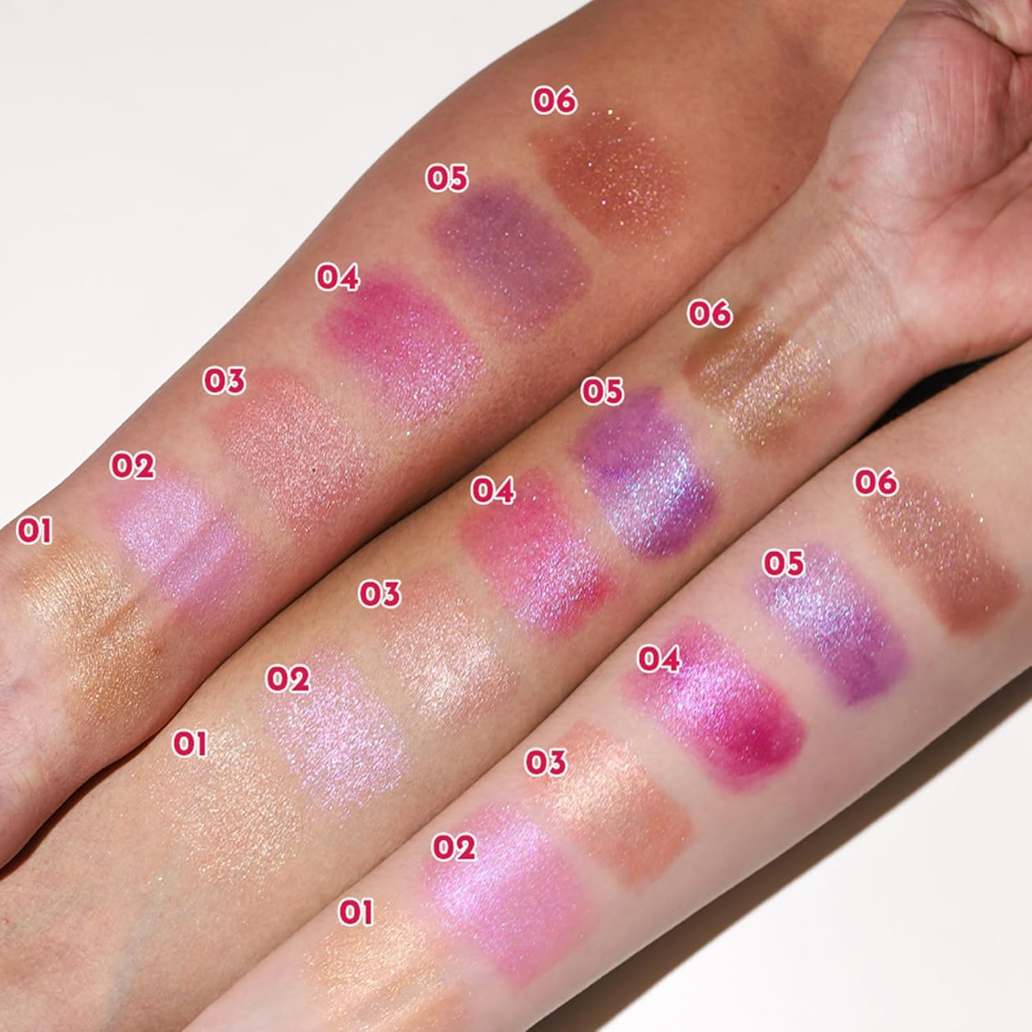 Erinde Glitter Pink Lipstick, Diamond Shimmer Metallic Lipstick for Women, Lightweight Hydrating Formula, Smooth Non-Sticky Long Lasting Lipstick, High Impact Full-Coverage Lip Color,#02 - 02 image number 4