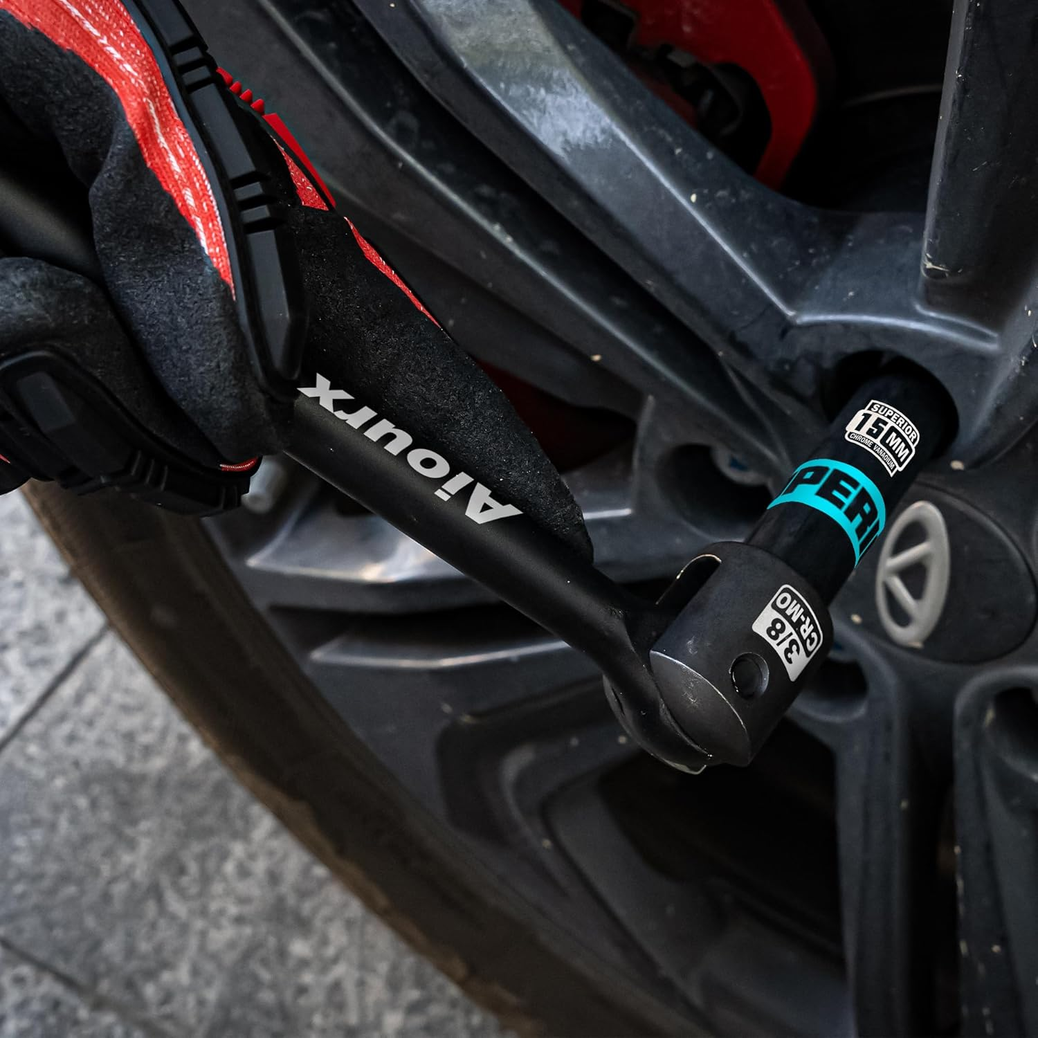 3/8" Drive 445 Mm Breaker Bar, Heavy Duty Head, Premium Chromium-Molybdenum Steel, Loosen Frozen, Rusted, Damaged Bolts and Nuts image number 5