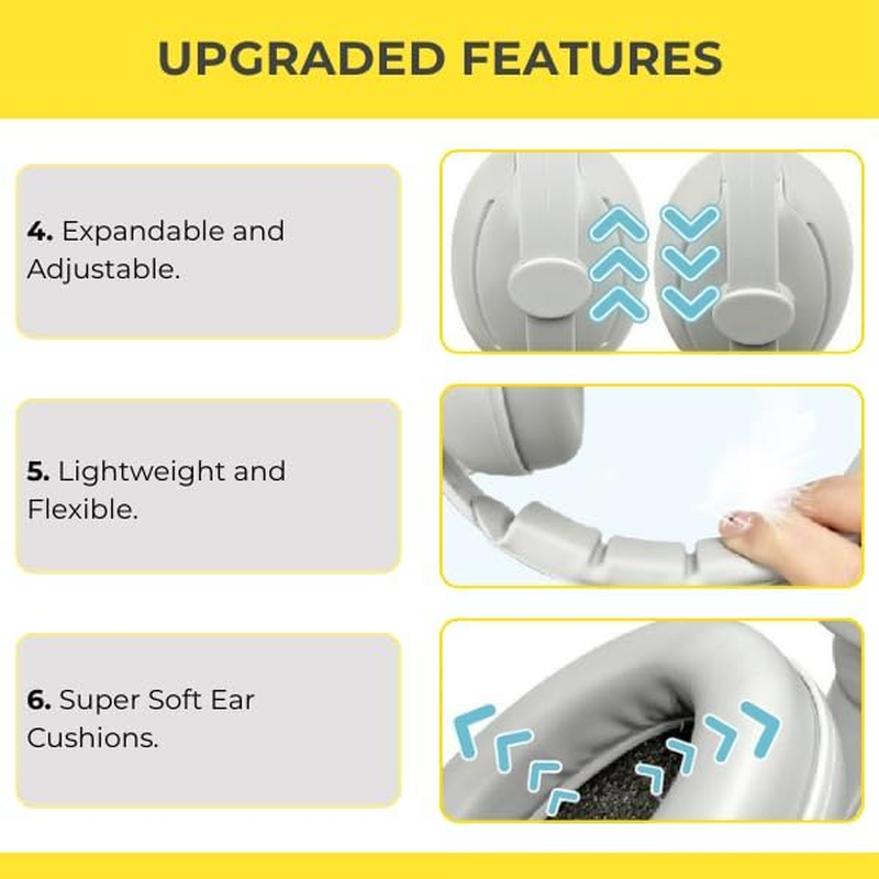 Rndeen Upgraded 2-In-1 Baby Earmuffs-27Db,Ear Protection for Infants & Toddlers(Up to 48 Months),Improved Noise Reduction,Ultra-Soft,Ideal for Outdoor & Sleep image number 6