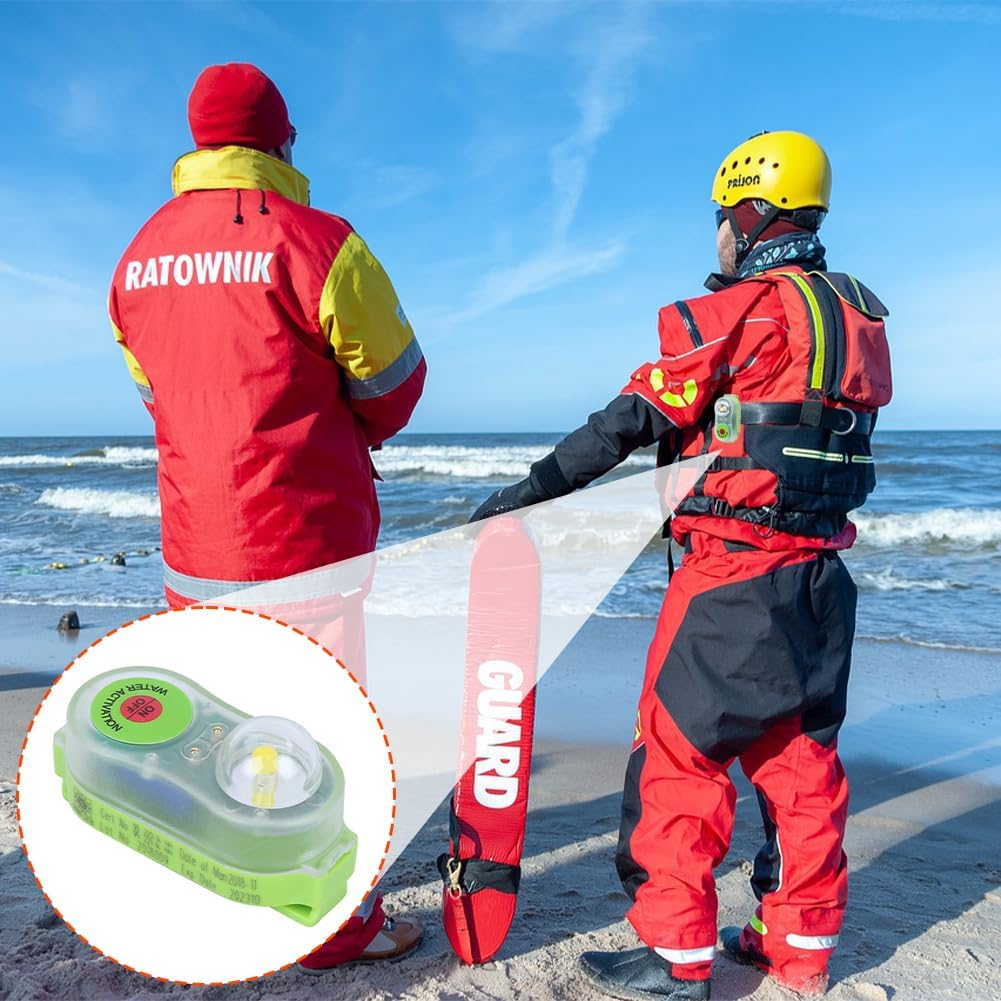 Life Jacket Light, Strobe Light Water Activated Seawater Self Lighting High Intensity Beam Locator Emergency Long Range Rescue LED Flashing Beacon image number 2