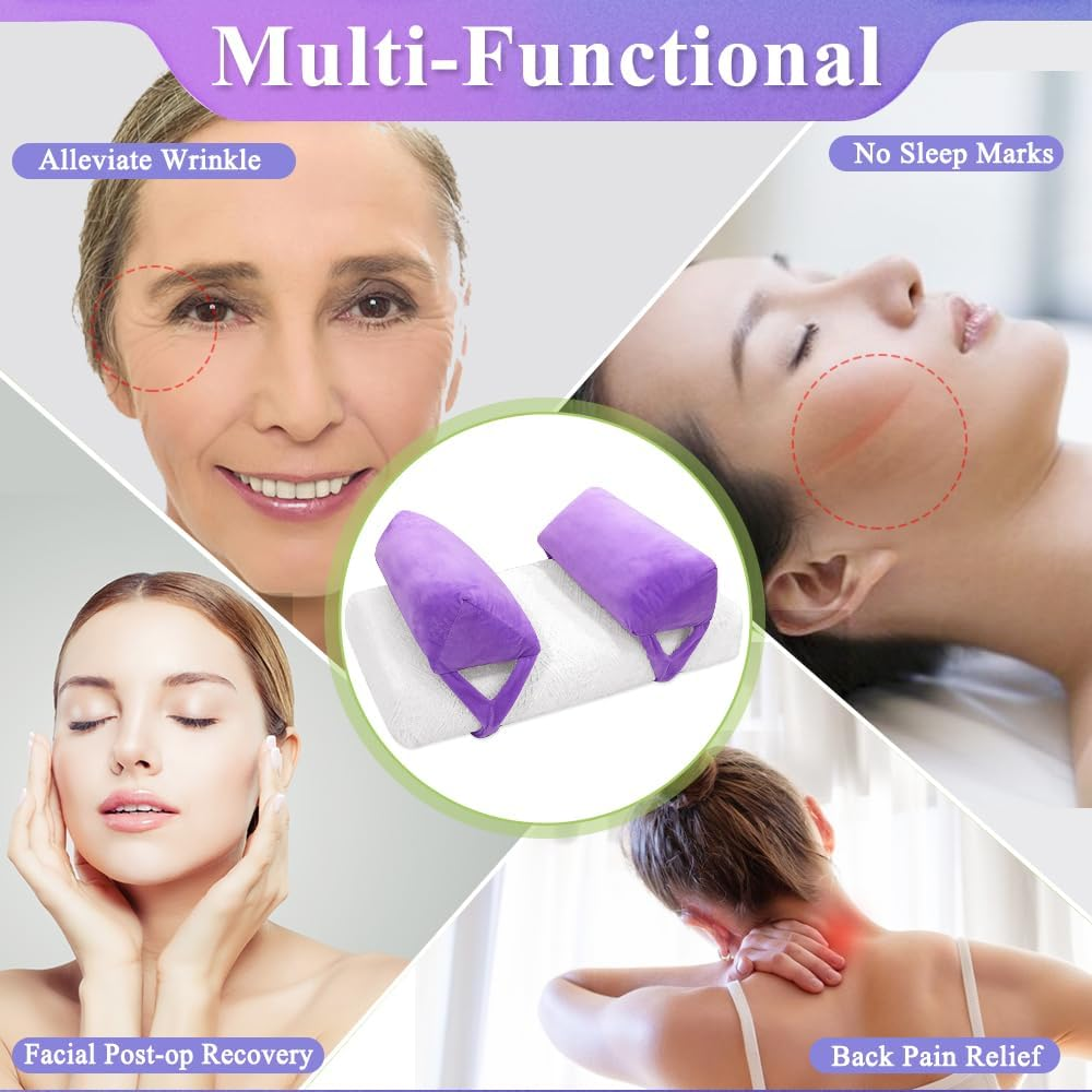 Anti Aging Pillow for Women anti Wrinkle Face Beauty Pillow Head Stabilizer Back Sleep Training Face up Head Positioning Wrinkle Prevention for Face Post Surgery Pillows Support for Sleeping Upright image number 3