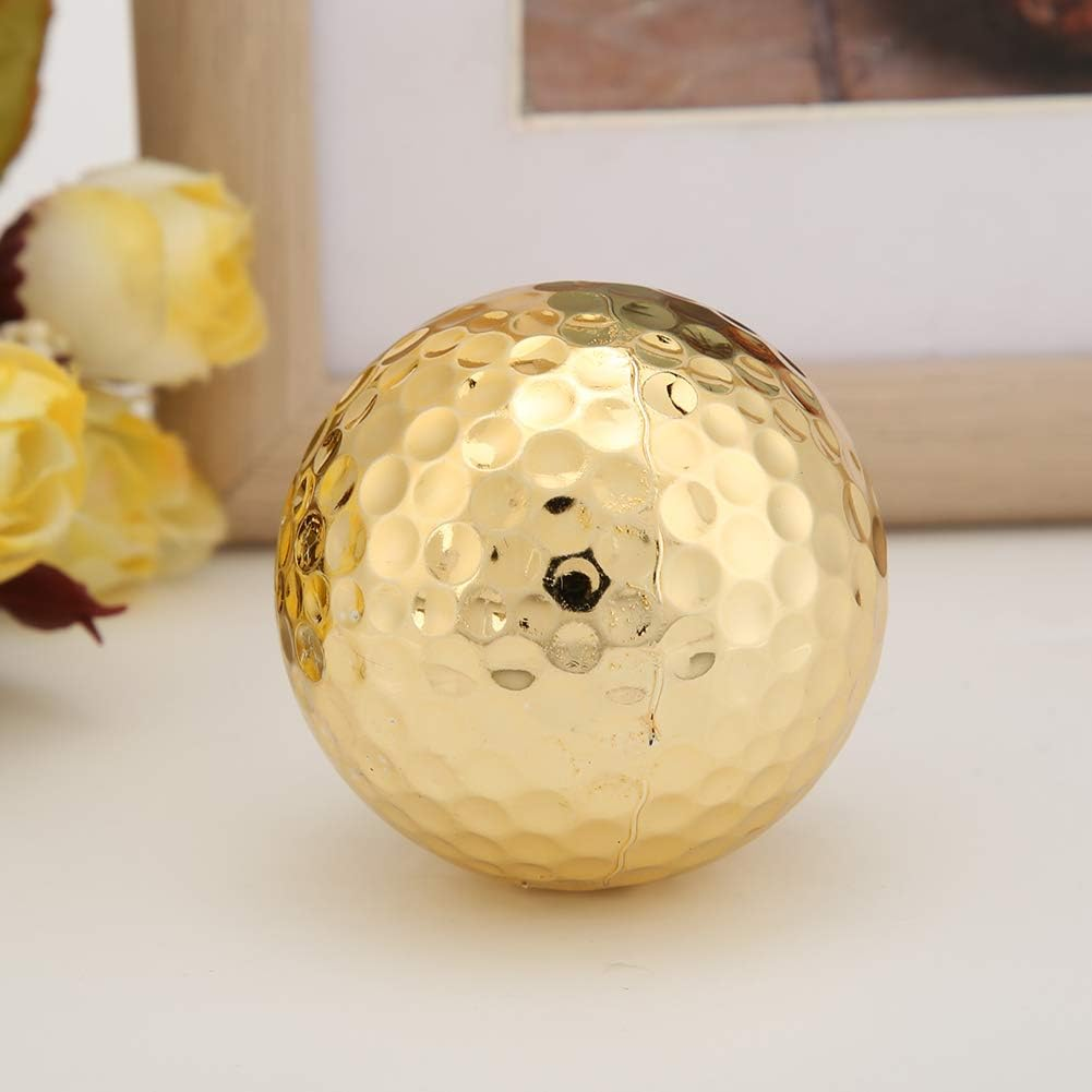 Gold Golf Balls Luxurious Golf Gifts for Golfer Unique Golf Accessories for Men and Women Golden Balls for Practice Present and Decoration Golf Practice
