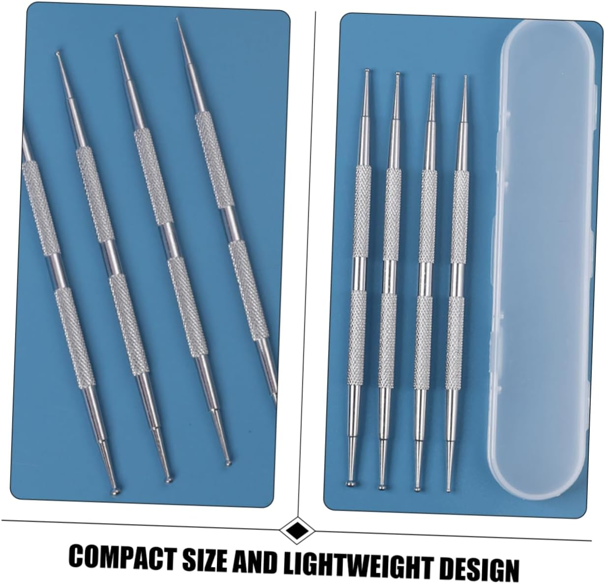 DONFAMDS 4Pcs Dual-Ended Nail Art Dotting Pens Rhinestone Picker Tools for Manicure and Nail Design Lightweight Portable for Easy Decoration and Crafting image number 1