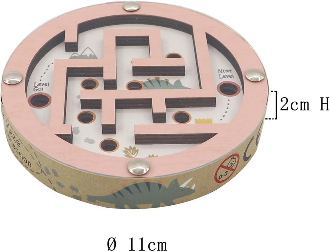 KAPER KIDZ Dinosaur Bead Maze Labyrinth Puzzle in Disc Double Sided - Portable Dino Puzzle Game