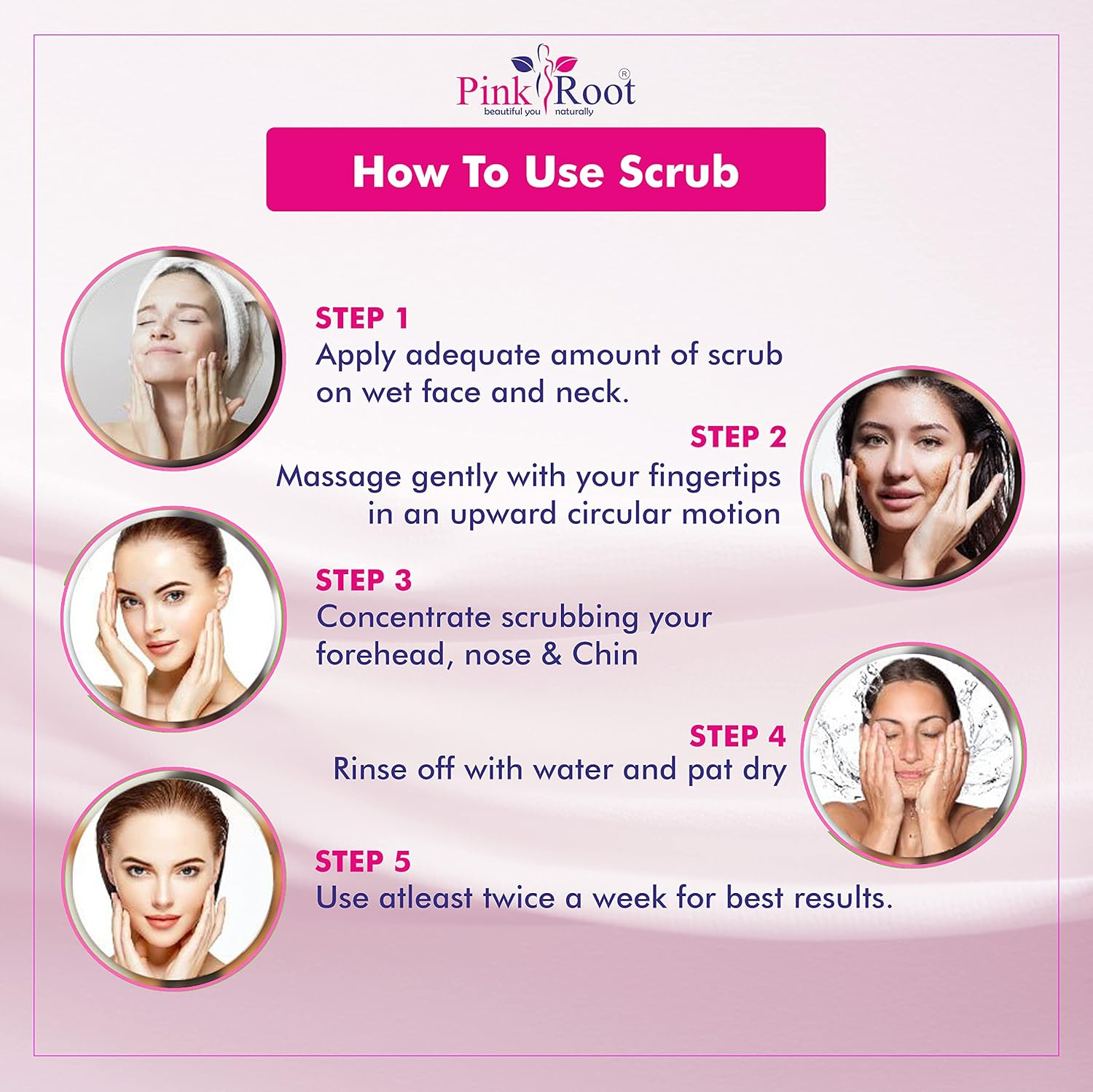 Pink Root DE-TAN Scrub Enriched with Milk & Honey Extract 500Gm image number 6