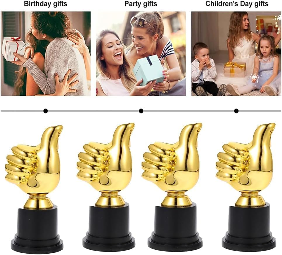 Golden Thumb Trophy,4Pcs Gold Trophy plus Thumbs Up,Trophy plus Thumbs Up,Trophies Thumbs up Trophies,Thumb Shaped Trophies Gold Trophy Awards Rewards Trophies Trophyr image number 4