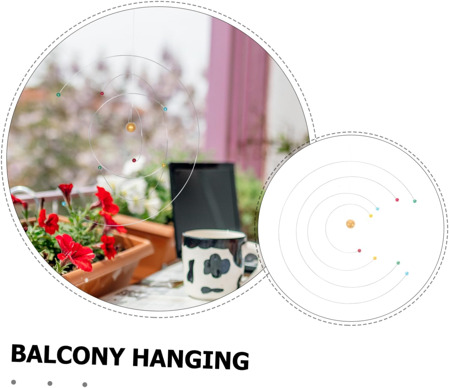 Zerodeko Educational Science Mobile for Classroom and Playroom Planet Model D&eacute;cor Dynamic Hanging Wind Chime Modern Nordic Design for Boys and Girls and Adults Space Decor for Science Lovers image number 1