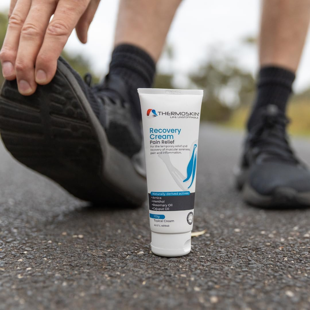 Thermoskin Recovery Cream 100 G &ndash; Muscle & Joint Recovery Cream for Sore Muscles, Sports Injury & Overuse &ndash; Helps Relieve Aches, Stiffness & Fatigue, Supports Faster Recovery & Mobility, Non-Greasy, Fast-Absorbing Topical Cream image number 1