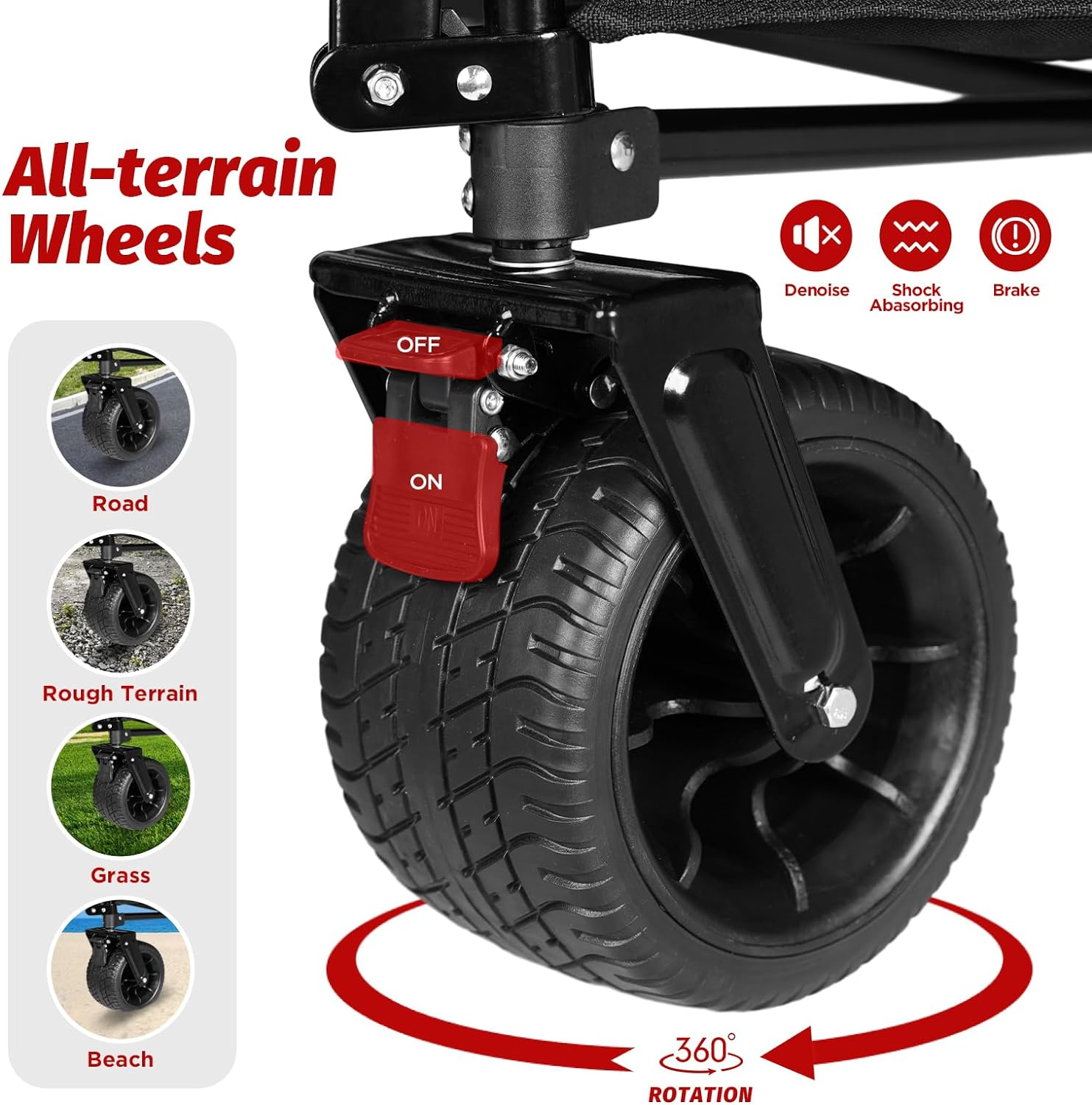 Advwin 200L Folding Wagon Cart, Camping Trolley Cart Heavy Duty Utility Outdoor Garden Folding Cart,150Kg for Camping Garden Outdoor Sports image number 4