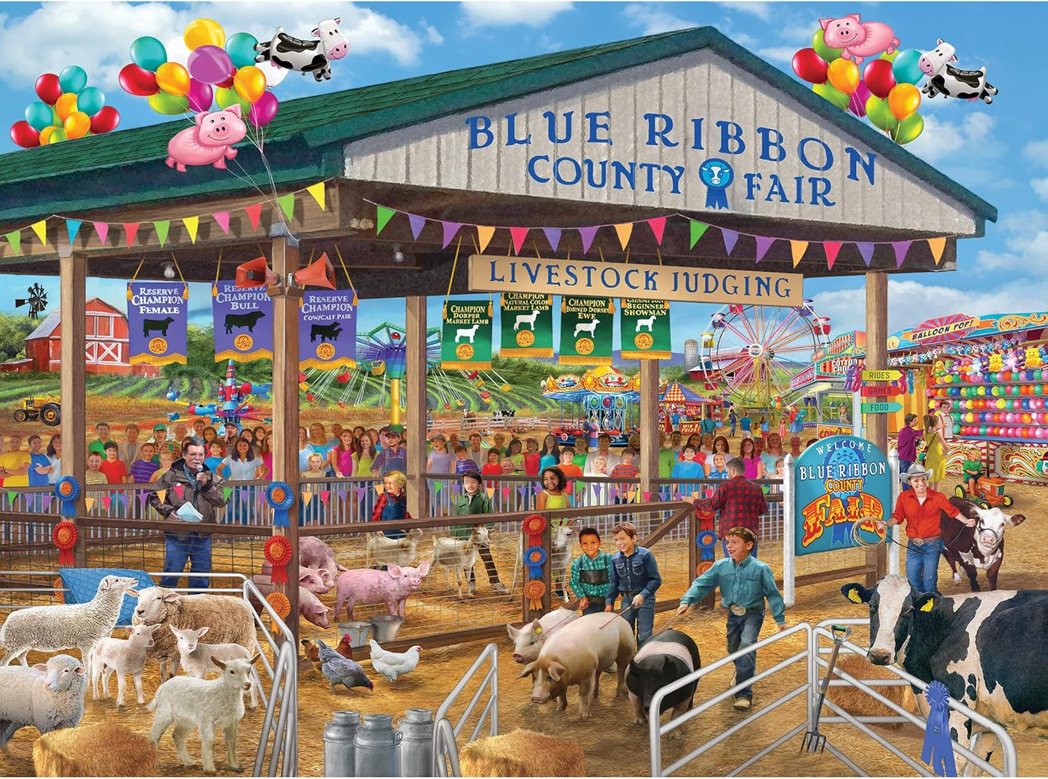 Chris Bigelow 1000 PC Jigsaw Puzzle - Blue Ribbon County Fair