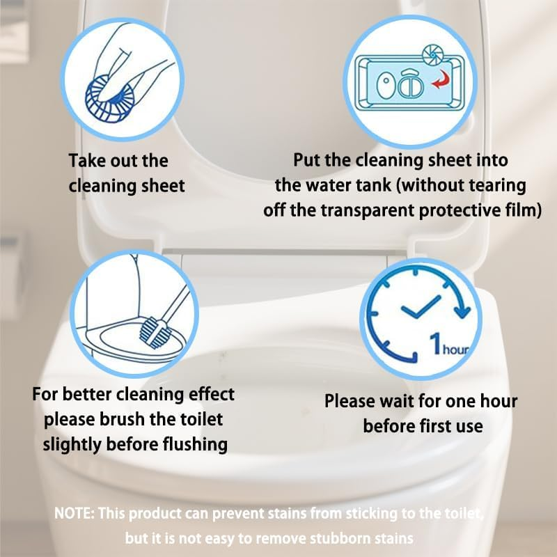 Toilet Bowl Cleaner Tablets, 24 PCS Household Automatic Toilet Tank Cleaners Tablet Deodorizers, Slow-Release Deodorizing & Descaling, Powerful Bathroom Toilet Cleaning Block Tool image number 3