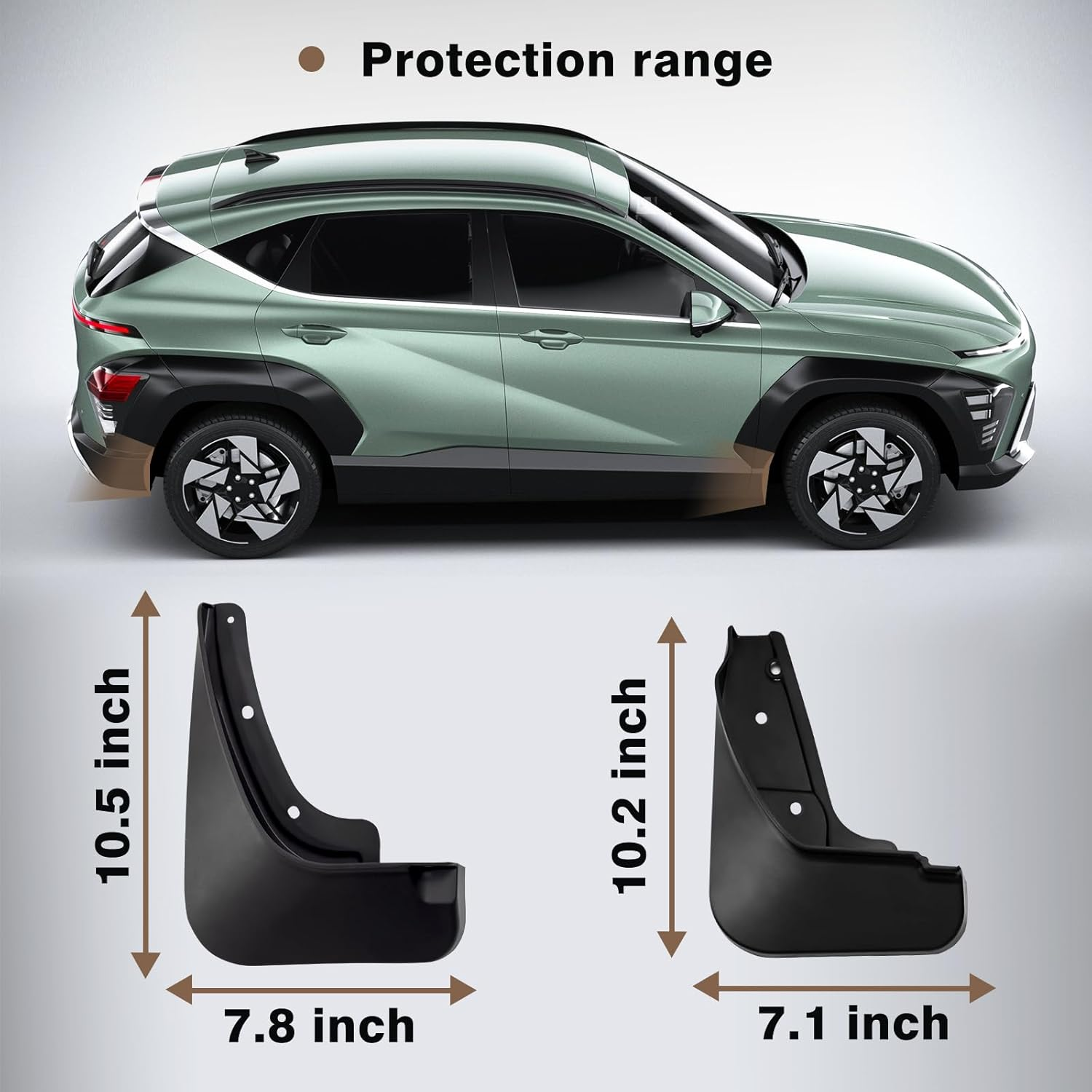 Muslogy for 2024 Kona Mud Flaps Splash Guards Front & Rear 4Pcs Fender Flaps No Drilling Required Compatible with Hyundai Kona 2024 Accessories image number 4