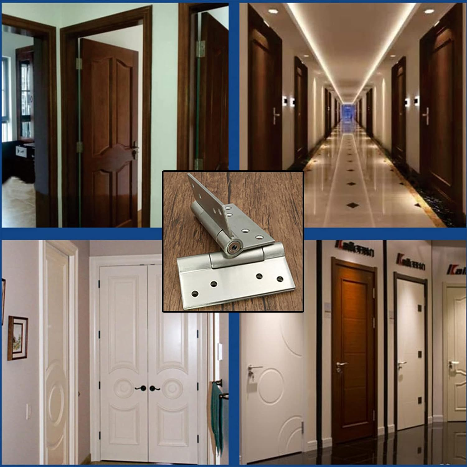 3Pcs 4'' Self-Closing Stainless Steel Door Hinge Spring Door Hinge Heavy-Duty Square Thickness 3Mm (4Inch, Silver) image number 6