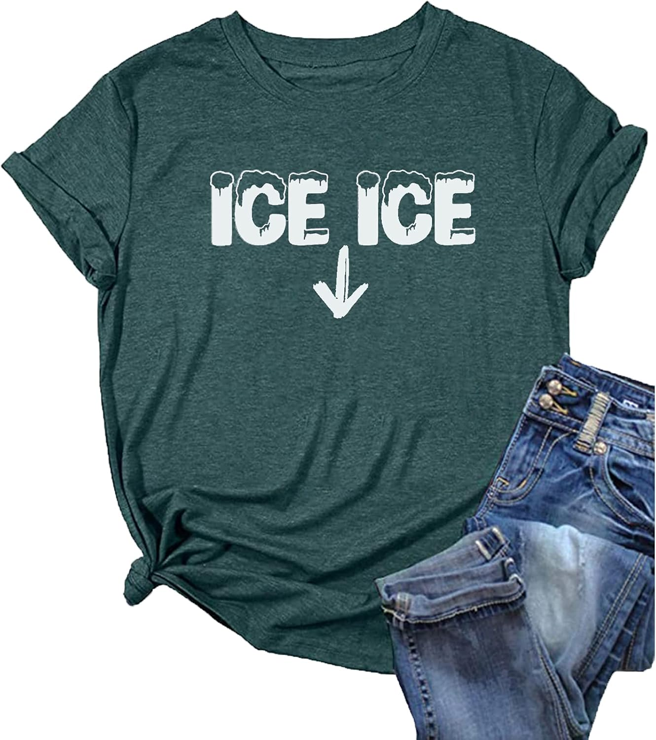 Ice Ice Baby Maternity T-Shirt Women Pregnancy Announcement Shirt Funny Letter Print Pregnant Mom Tee Tops image number 5