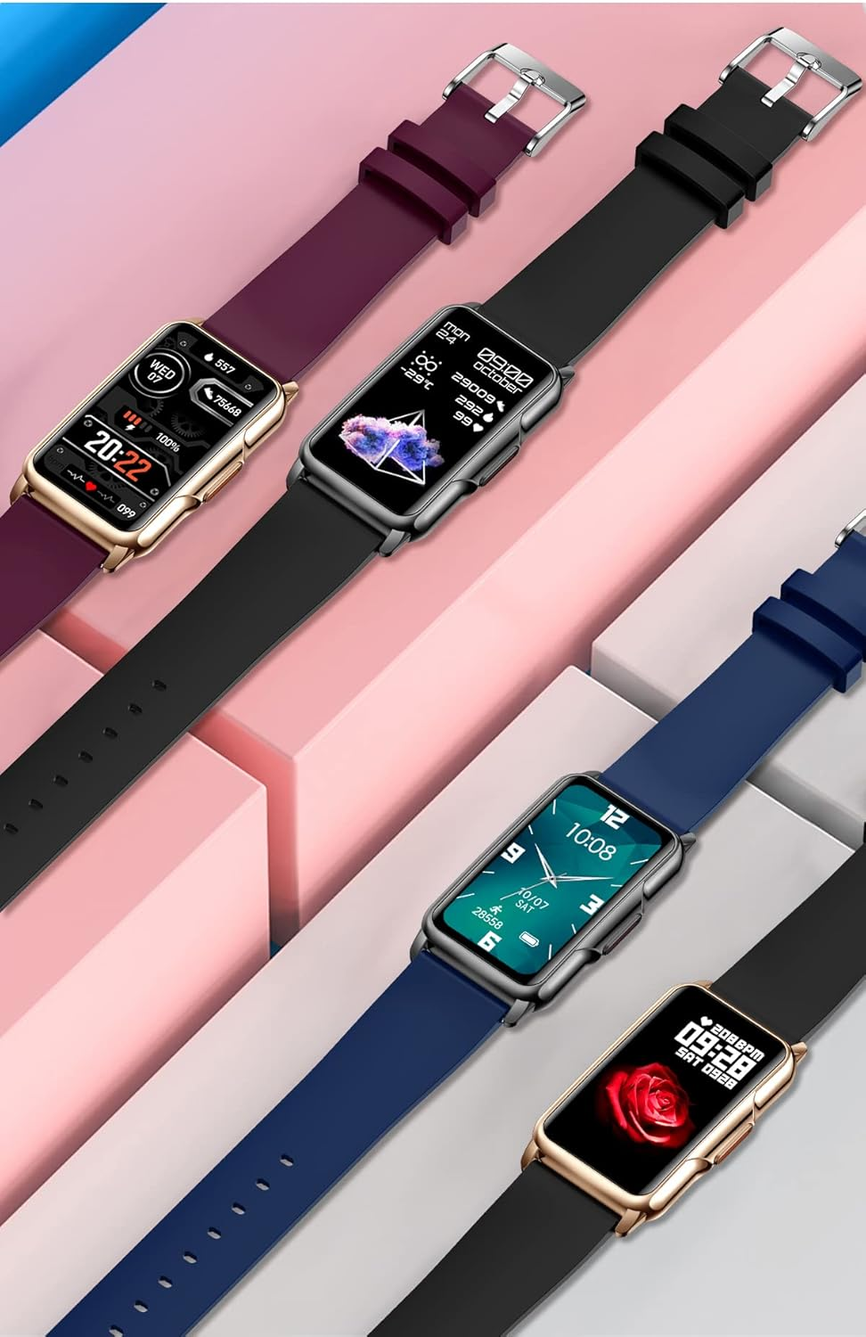 PLAZOR Smart Watches Fitness Tracker for Women Men(Gold) with 115 Sports Modes, 24/7 Heart Rate, Blood Oxygen, Sleep Tracker, Step Calorie Counter, IP67 Waterproof Watch for Andriod Ios image number 5