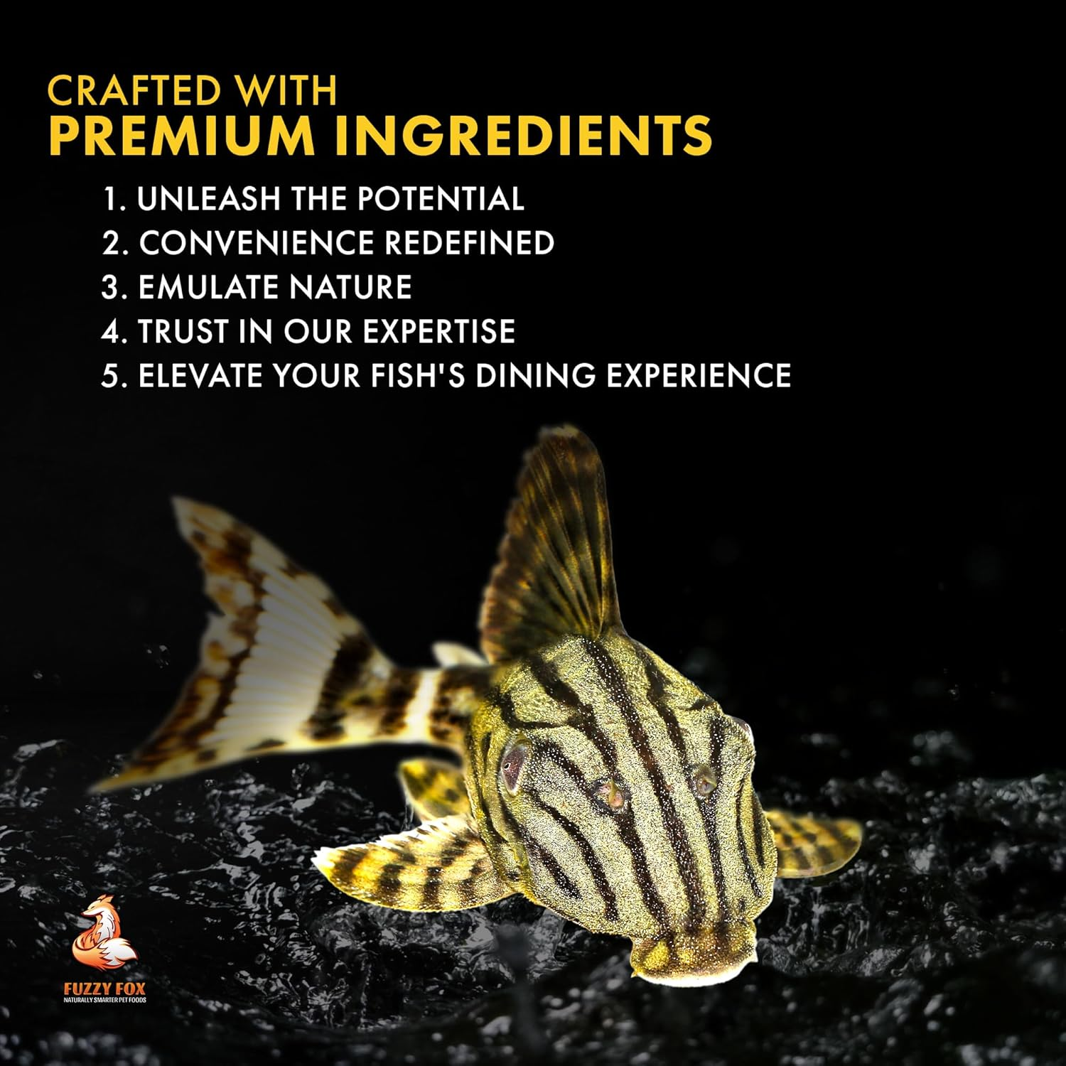 Fuzzy Fox Xylivore Gel Mix Fish Food, Wood-Based Nutrient Powder with Spirulina, Vitamin C, and More for Sucker Fish, Plecos, Cat Fish & Aquatic Pets, 700G image number 4