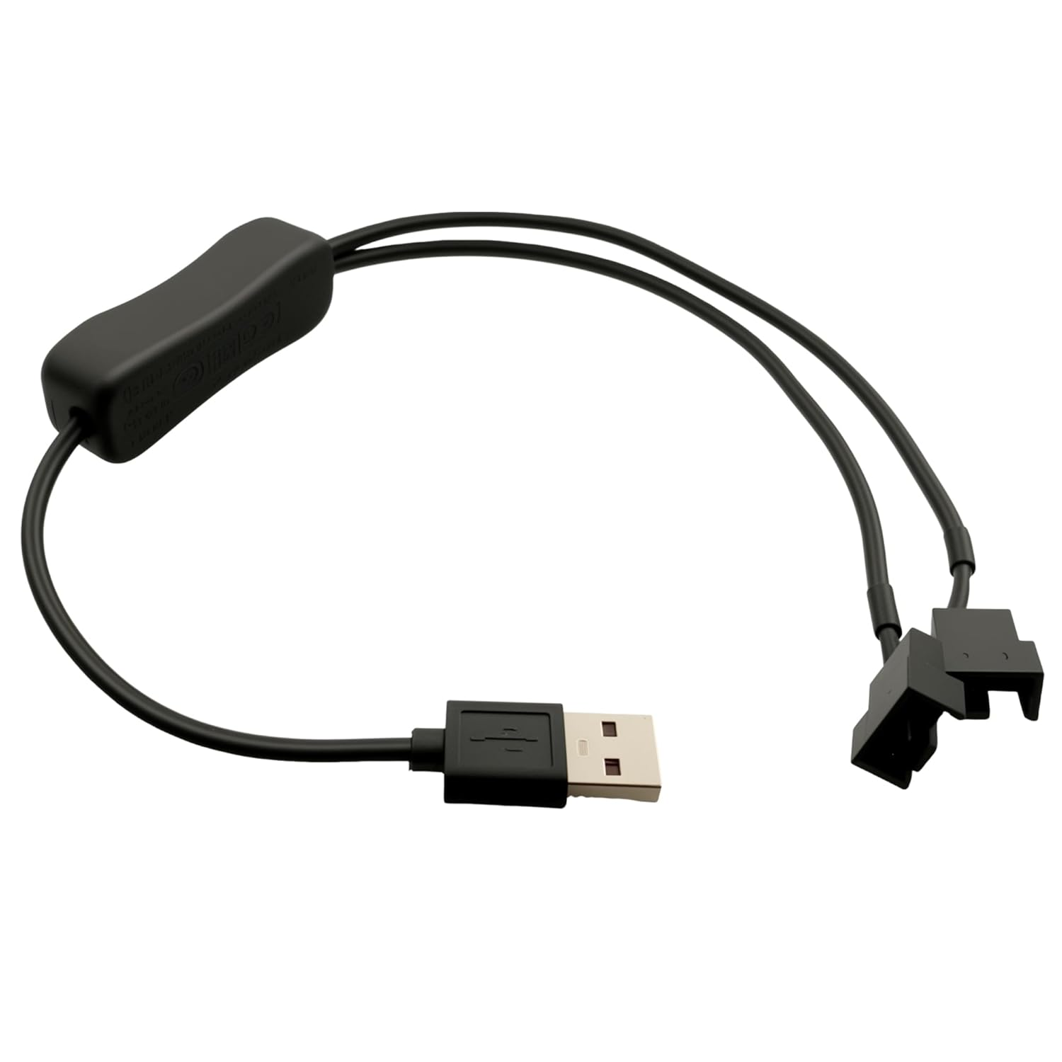 EFGTEK 2 Pack 40Cm USB to 3Pin and 4Pin Fan Power Adapter Cable,Dual 3-Pin / 4-Pin 5V USB Sleeved Fan Power Adapter Cable with On/Off Toggle image number 1