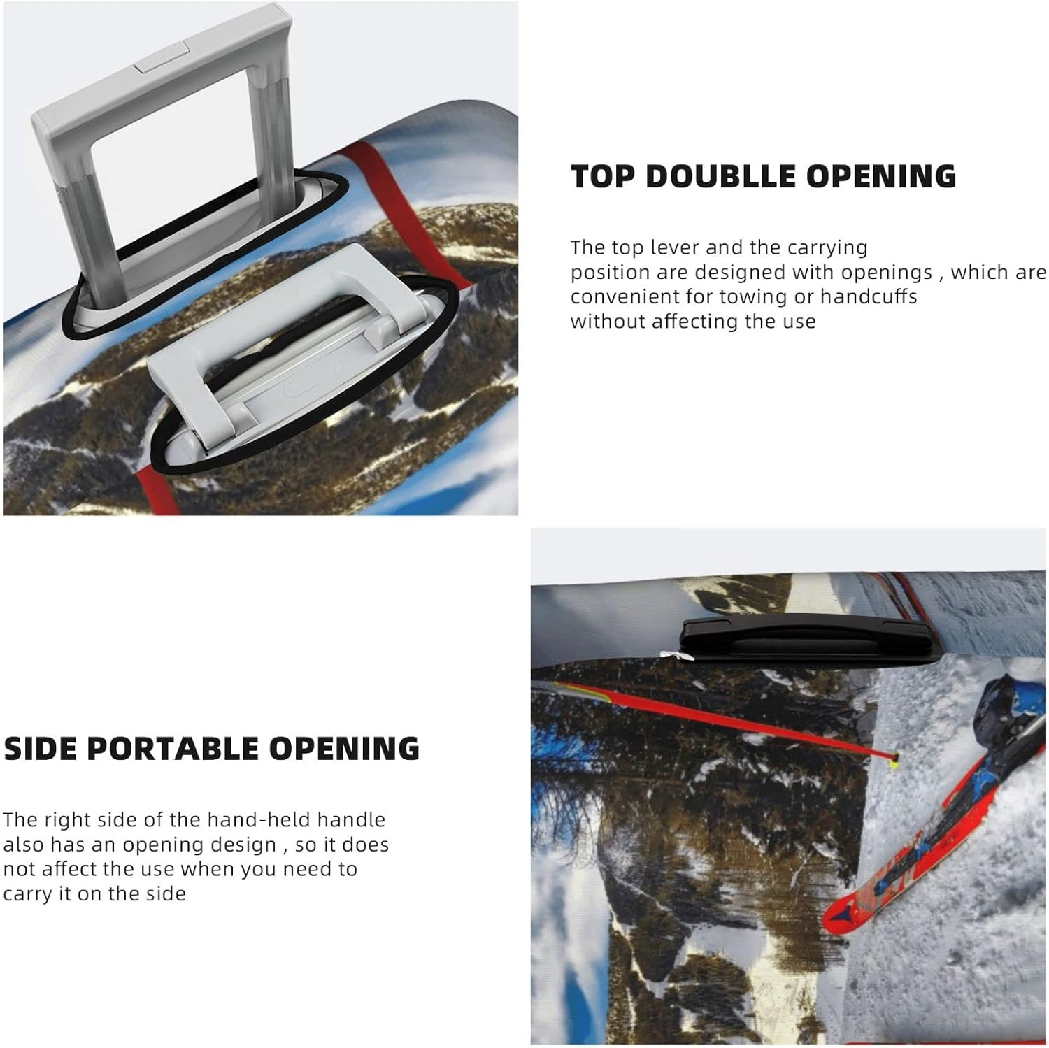 Winter Skiing Luggage Cover Washable Suitcase Protector Anti-Scratch Suitcase Cover Fits 18-32 Inch Luggage image number 1