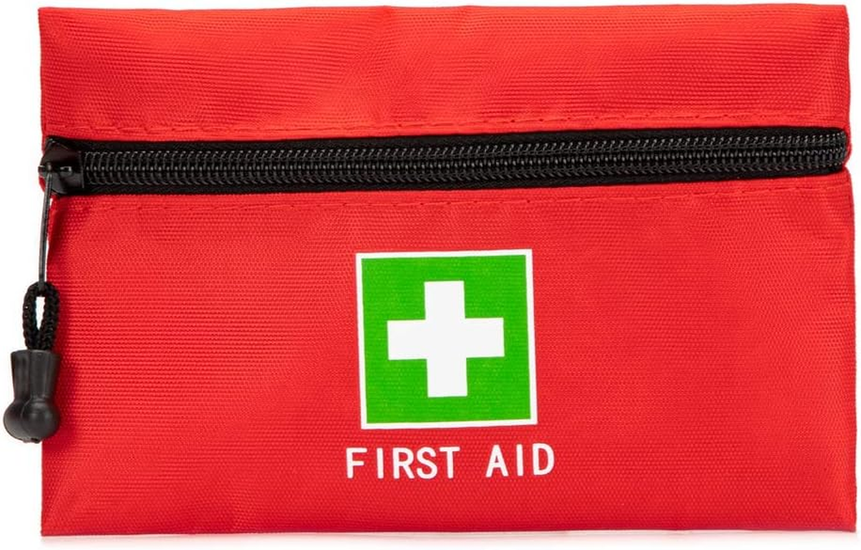 Red Emergency Bag First Aid Bag Small Empty Travel Rescue Bags Pouch First Responder Storage Medicine Pocket Bag for Car Home Office Kitchen Sport Outdoors Bag Only (6.3X4.3Inch/16X11Cm)