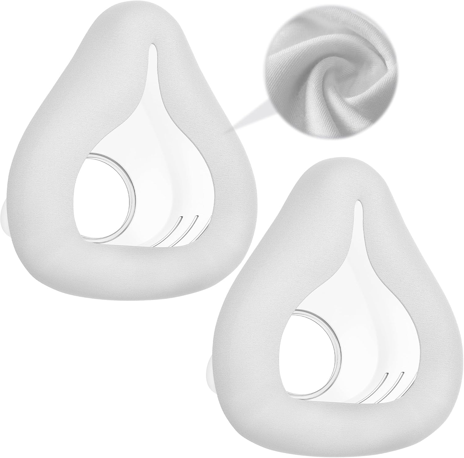2 PCS Fabric CPAP Mask Compatible with Resmed Airfit F20 & Airtouch F20, Reliable Seal Sleep Apnea Mask, Innovative Fabric-Silicone Hybrid Design, CPAP Accessories Supplied by Airsmart, Grey (M) image number 5
