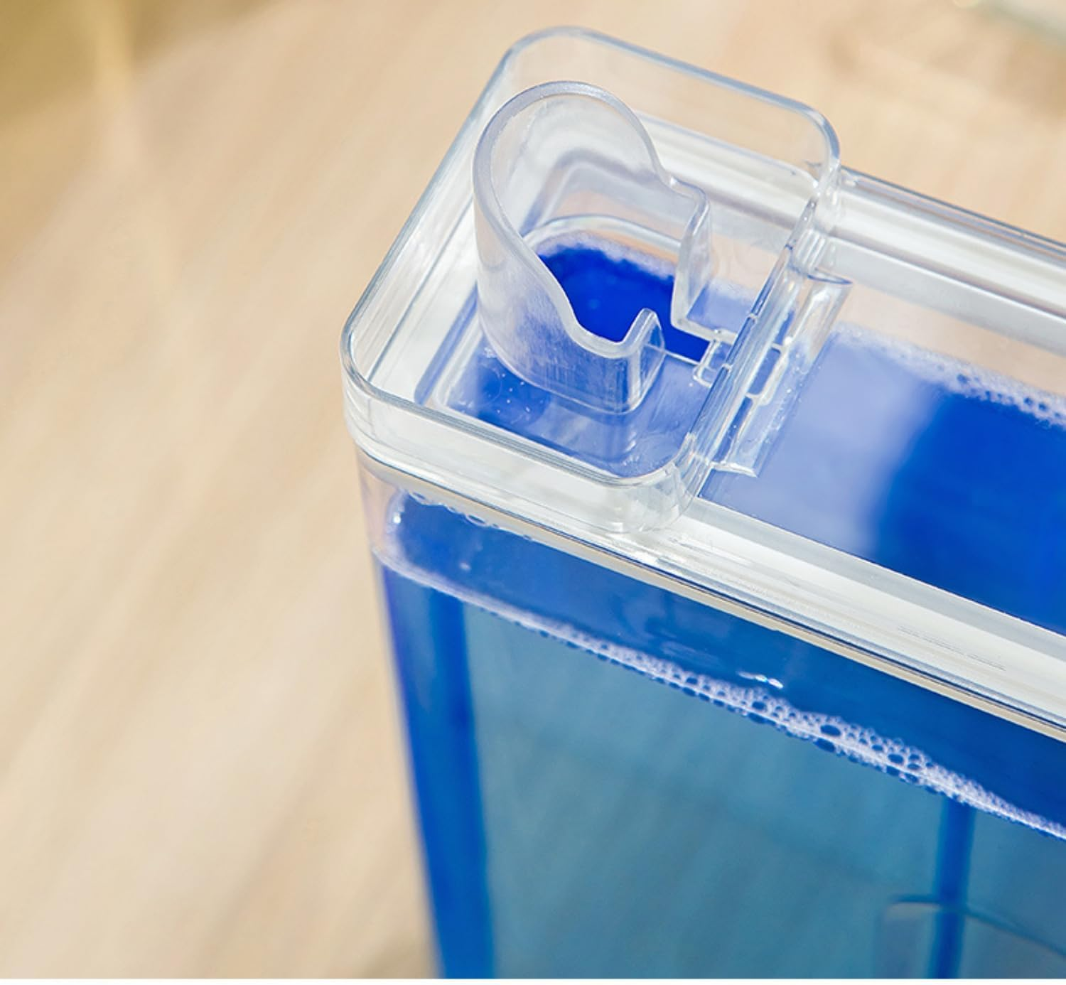 ZNZNANG 2PCS Laundry Detergent Dispenser,Beads Container for Fabric Softener, Softener Laundry Detergent Bottle 1000Ml (Transparent) - White image number 4