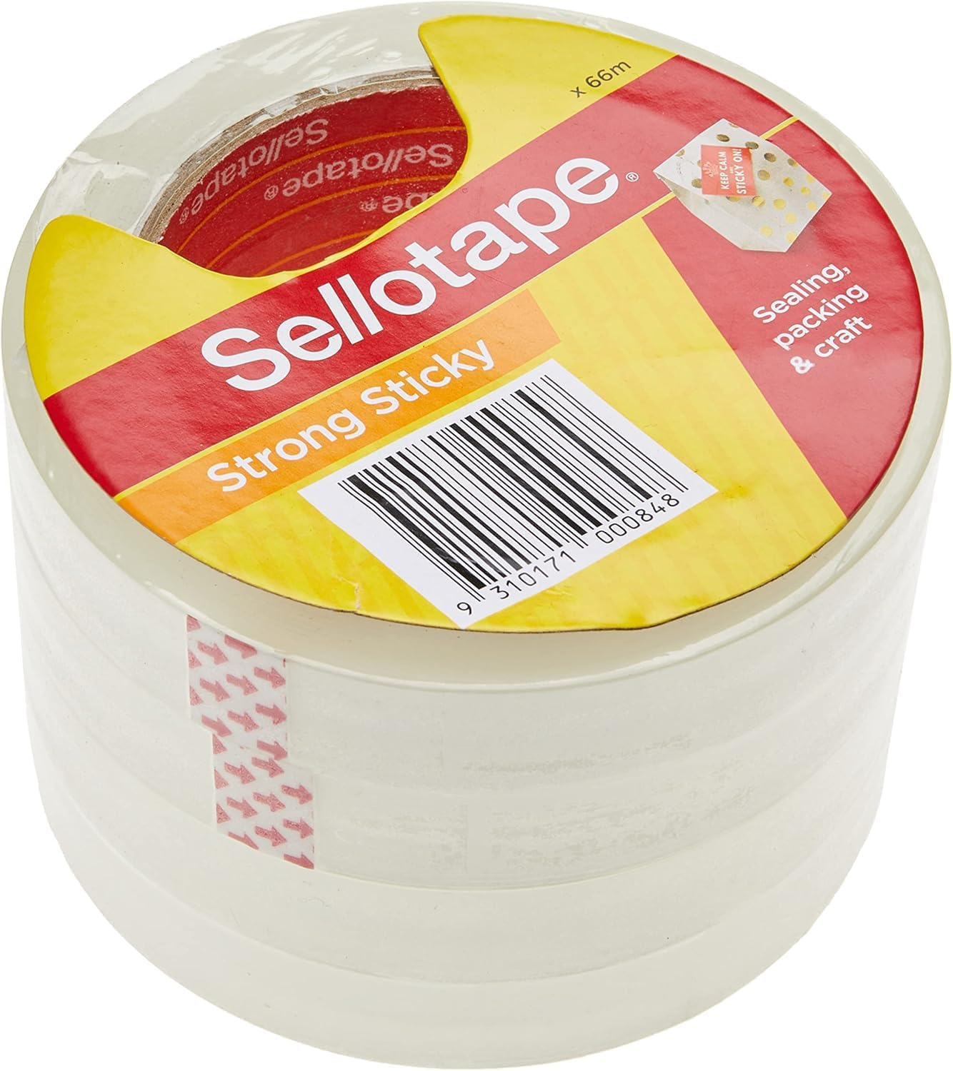 Sellotape Strong Sticky Tape, Pack of 4 Rolls, Refill for Dispenser 18Mm X 66M, Home, School & Office image number 2