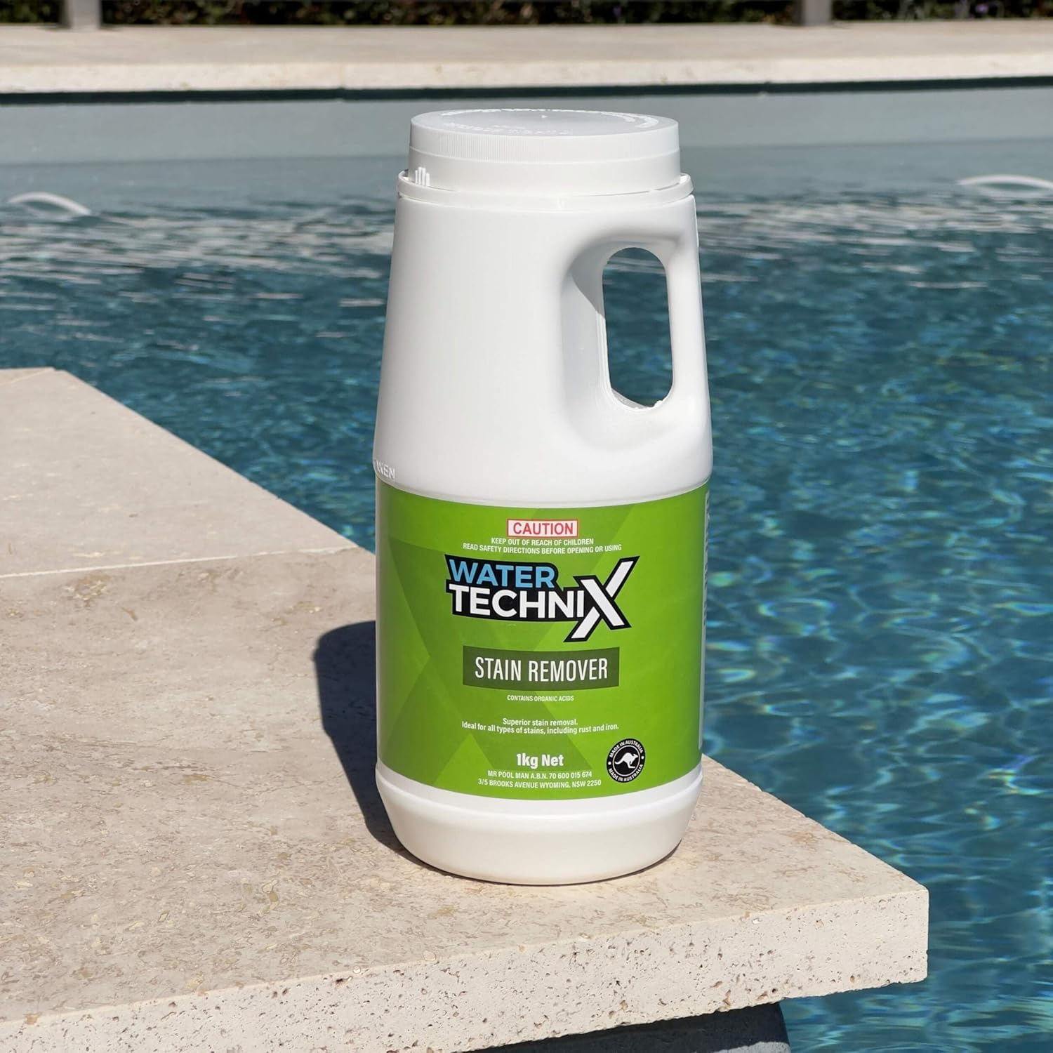 Water Technix Stain Remover 1Kg - Maximum Strength Pool Chemical Supplies, Fast Acting, Protects against Bacteria, Reduces Maintenance, for Crystal Clear Water, Made in Australia image number 1