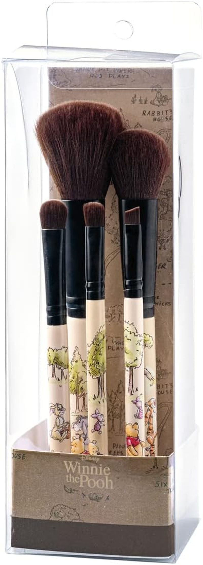 Skater MUB5S Makeup Brush Set, Makeup Brush, Set of 5, Disney Winnie the Pooh