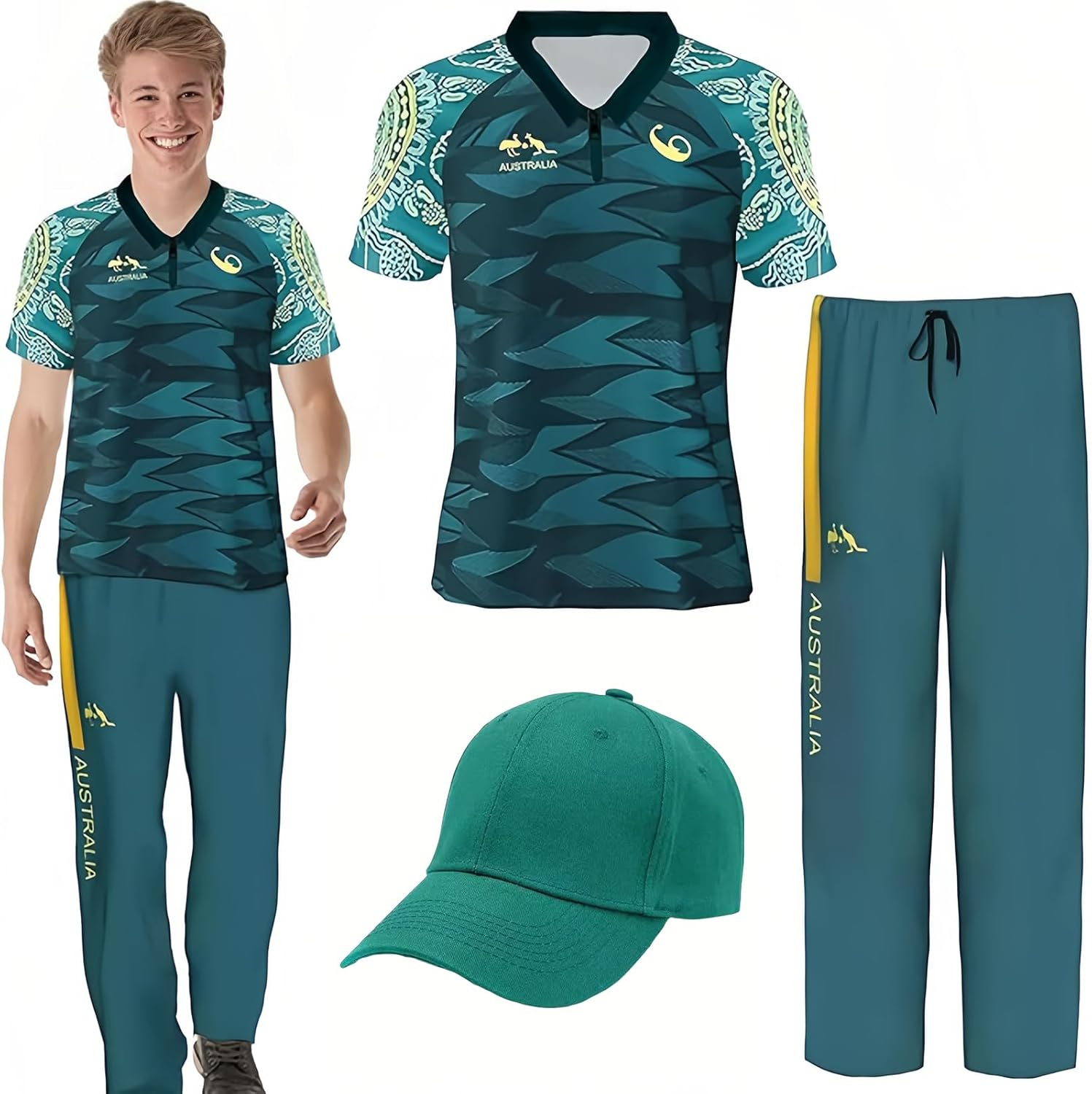 Australian Break Dancer Raygun Costume, Cosplay Outfit Breakdancing Costume Australian Halloween Costume with Hat Pants