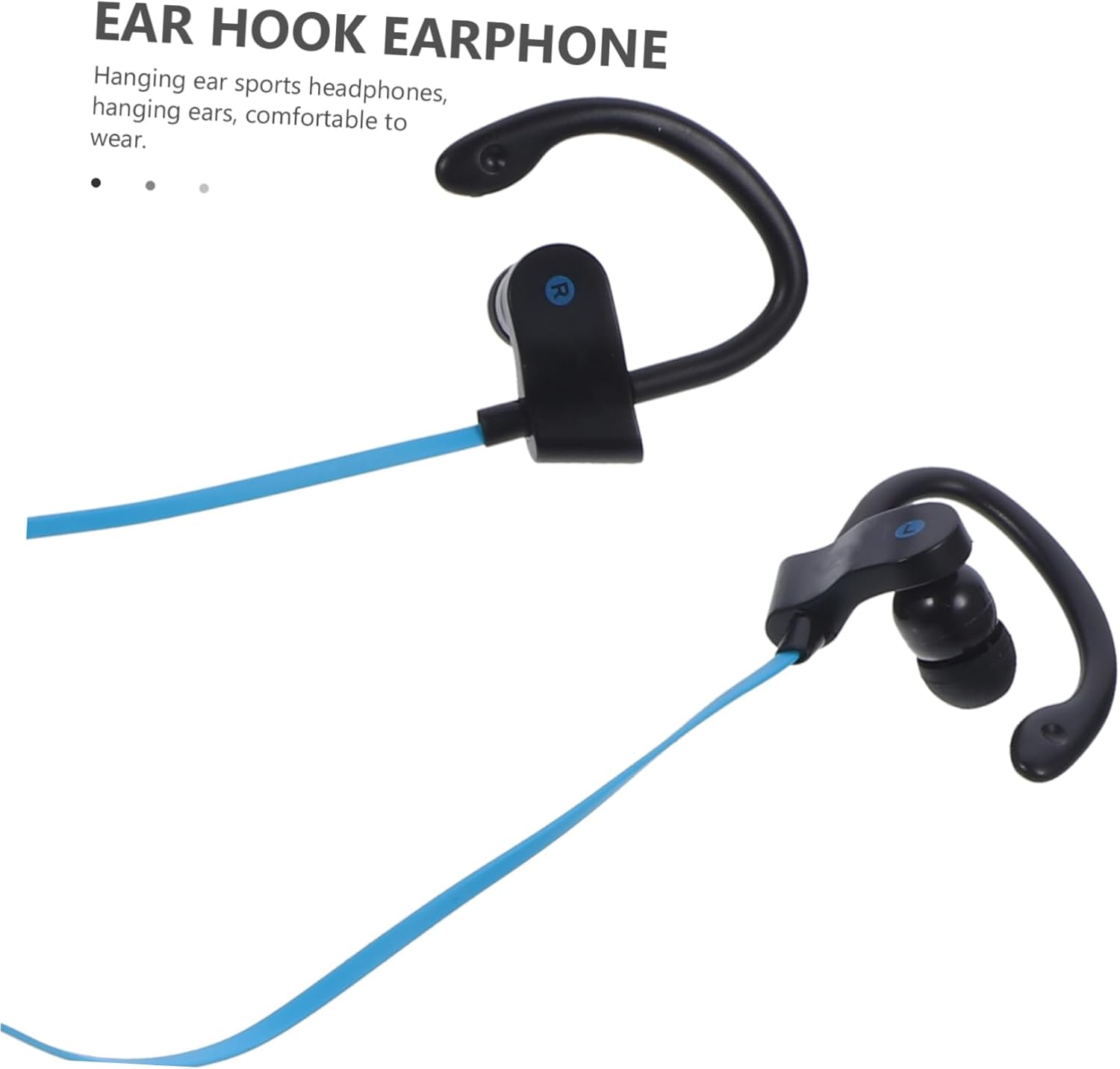 VERDANVERSE Ear Hook Stereo Headphones with Microphone Wired Earphones for Sports and Phone Calls Universal Fit Black and Navy