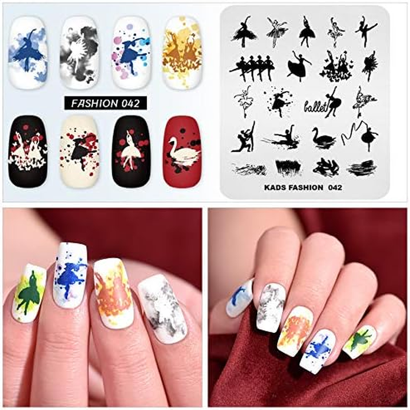 Stamp Stencils for Nail Art Chinese Style Geometry Ballet Swan Theme Templates Manicure Design Printing Tool image number 4