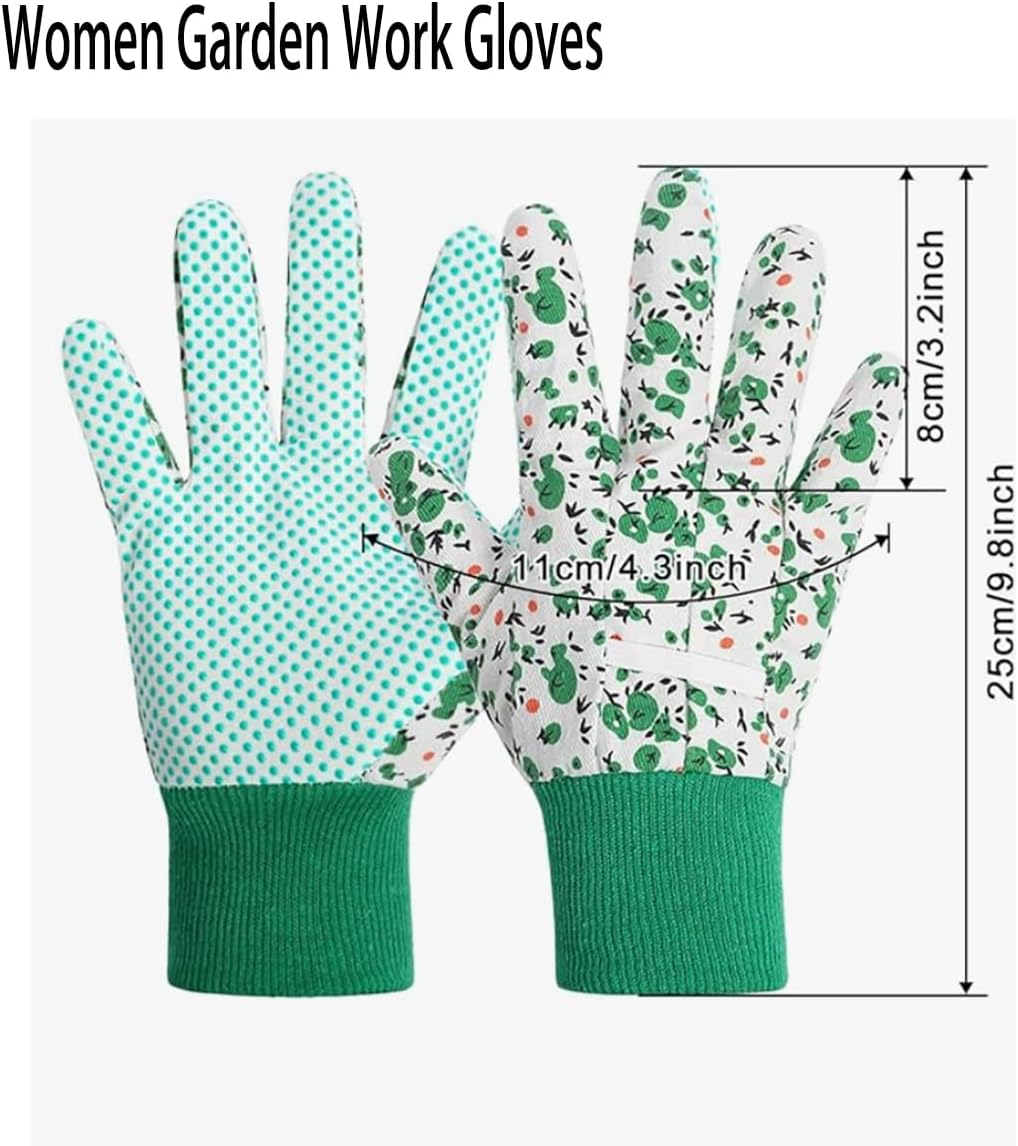 Weforu Ladies Garden Work Gloves, 2 Pairs Gardening Working Gloves,Non-Slip Floral Garden Gloves with Elastic Cuffs for Ladies Women Yard Fishing Camping image number 3