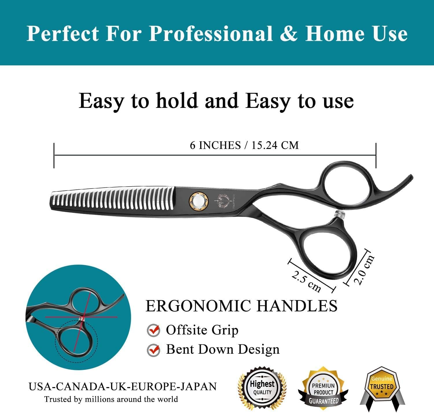 Dragon Riot Hairdressing Scissors Set, Sharp 6.0 Inches, Professional Japanese Hairdressing Scissors, Black Hair Scissors Set for Men and Women image number 3