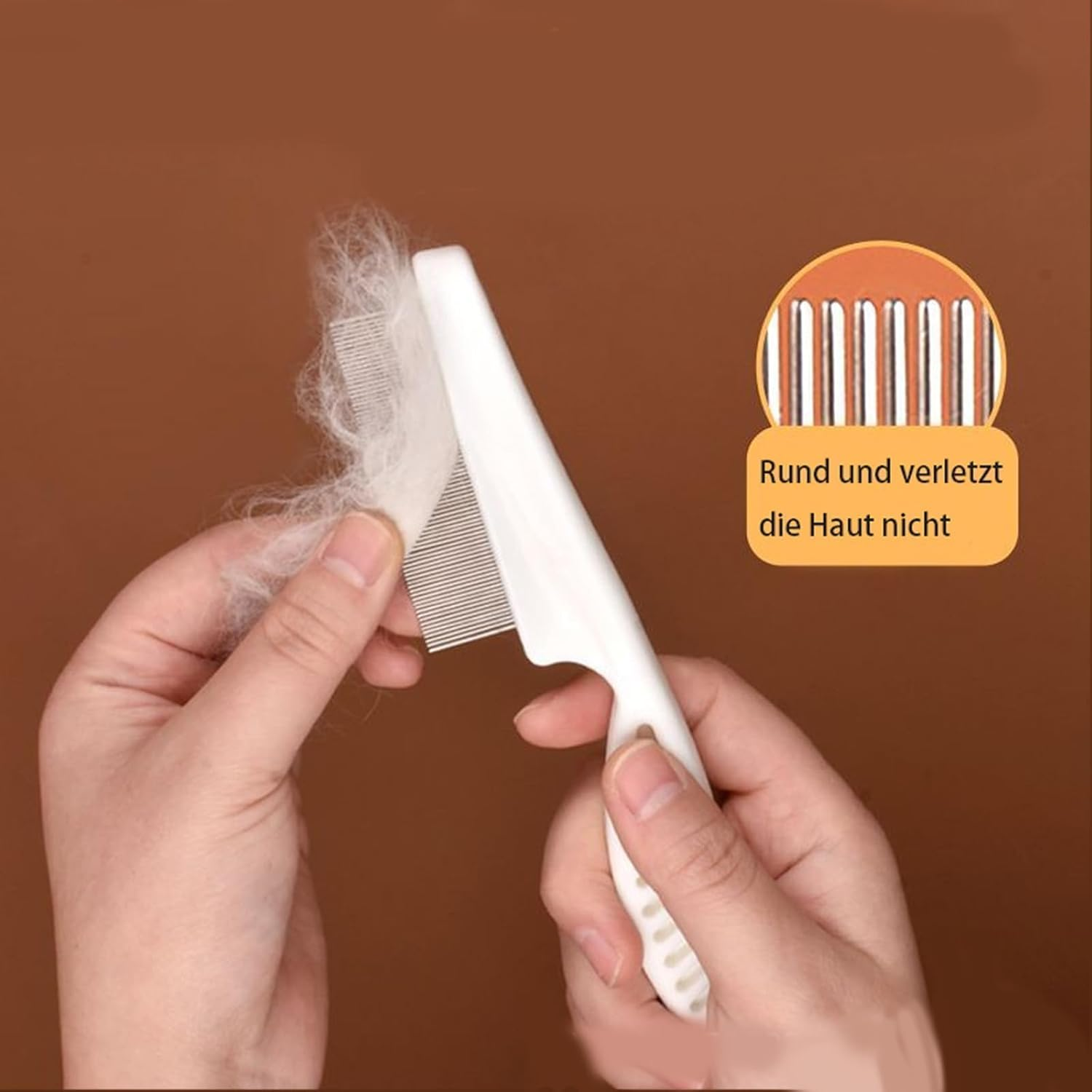 Alriedy Set of 4 Self-Cleaning Flea Combs - Premium Cat Comb & Dog Comb | Double Sided Fur Flash Brush with Stainless Steel Tines | for Long/Short Hair, Fleas, Ticks & Hair Removal image number 6