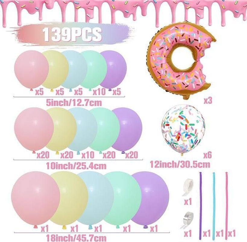 Donut Balloon Arch Party Decorations Set, 139 Pieces, Birthday Party Supplies image number 3