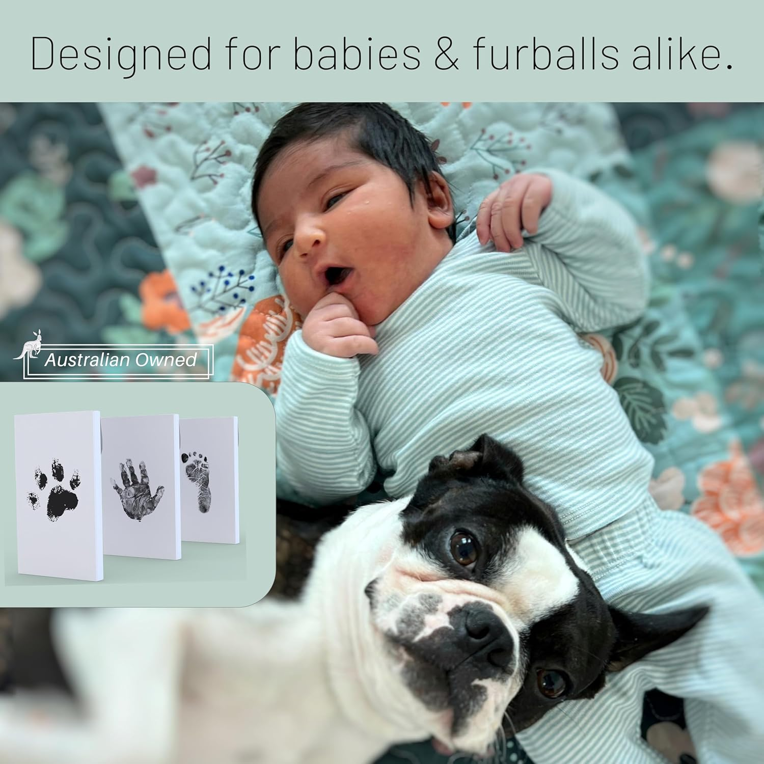 4-Pack Inkless Hand and Footprint Kit-Safe Ink Pad for New Born Baby Hand and Footprint Kit-Baby Essentials for Newborn-Baby Foot Print Kit-Pet Paw Print Kit-Mess Free Ink Pad for Cat Paw Dog Paw image number 5