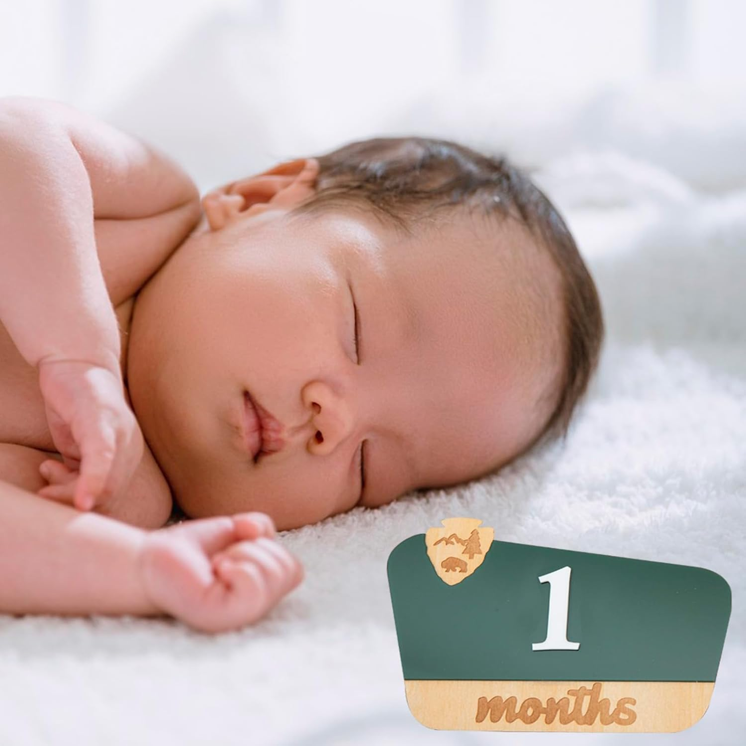 National Park Baby Milestone Markers - Wooden Monthly Signs for 1-12 Months, Interchangeable Nature-Themed Growth Tracker, Rustic Nursery Decor, Woodland Baby Announcement Board, Photoshoot Props image number 2