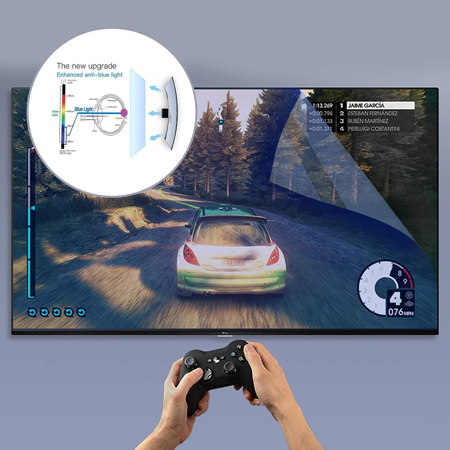 Anti Glare TV Screen Protector, anti Blue Light Filter for 43" 49" 50" 52" 55" 58" 65" Tv Monitor Indoor & Outdoor Game Machines Accessories,50" 1101 * 620 image number 2