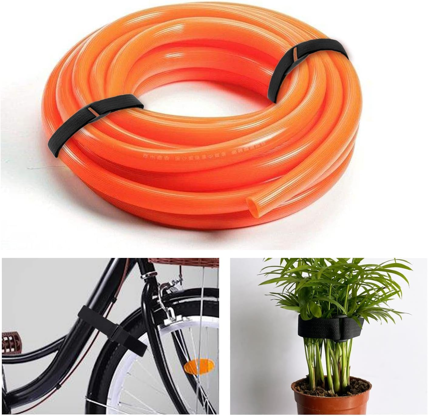 5M Hook and Loop Straps With25 Buckles, Adjustable Cable Straps, Free Cut Length, Reusable Nylon Securing Cord Ties for Organizer or Storage, 2CM Wide, Black image number 2