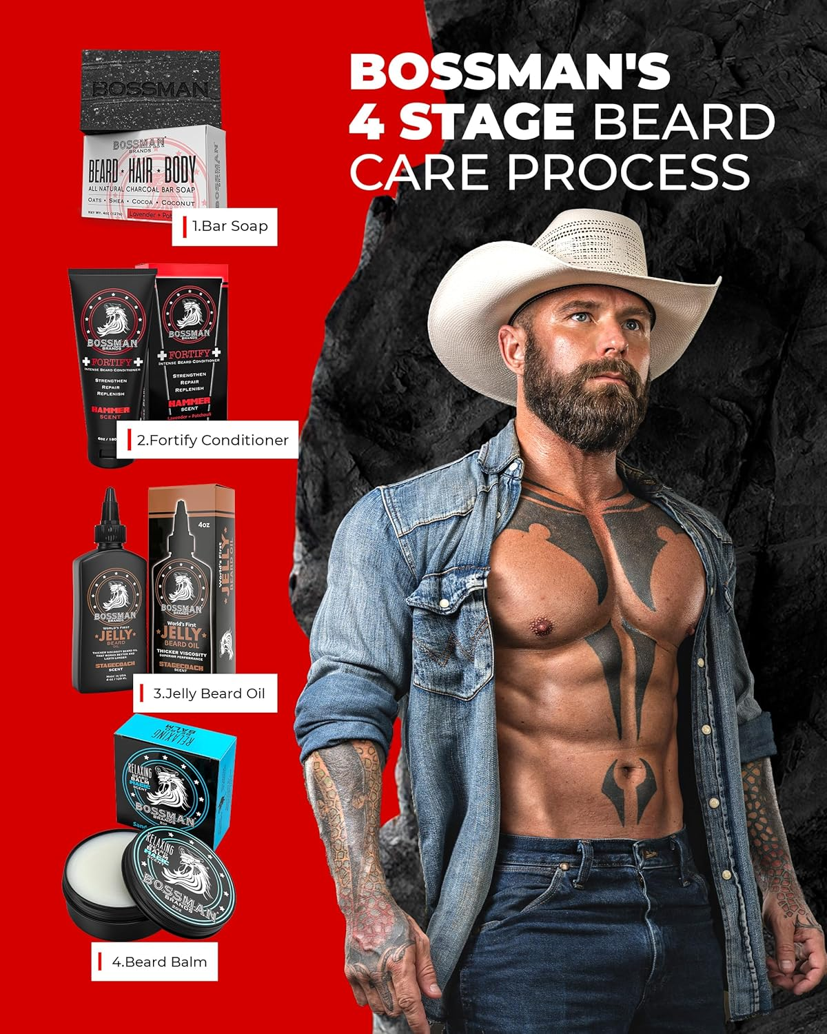 Bossman Royal Oud Beard Balm, Navy, 2 Oz image number 2