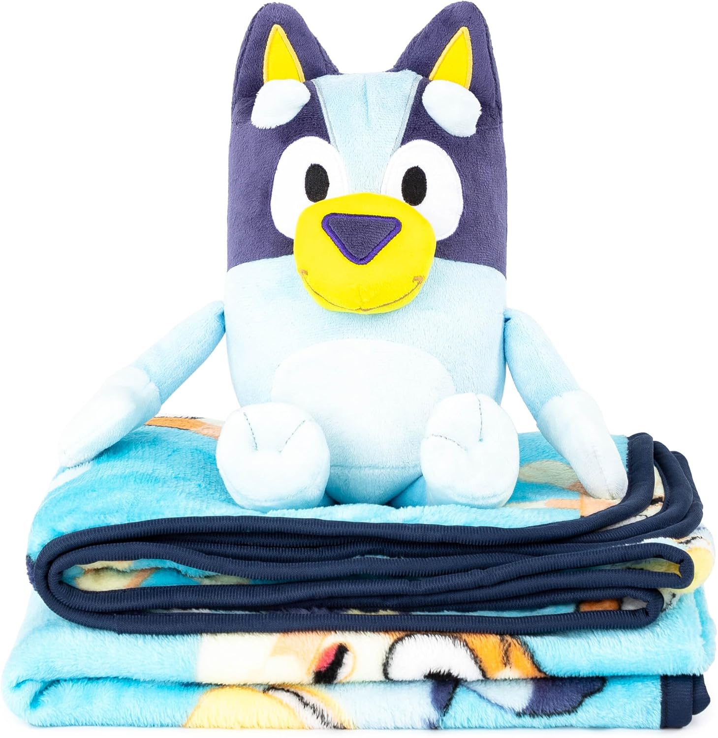 Bluey Plush Mini Pillow Buddy & 40 X 50 Inch Travel Throw Set - Kids Super Soft 2 Piece Blanket Set - Blue - Minecraft image number 6